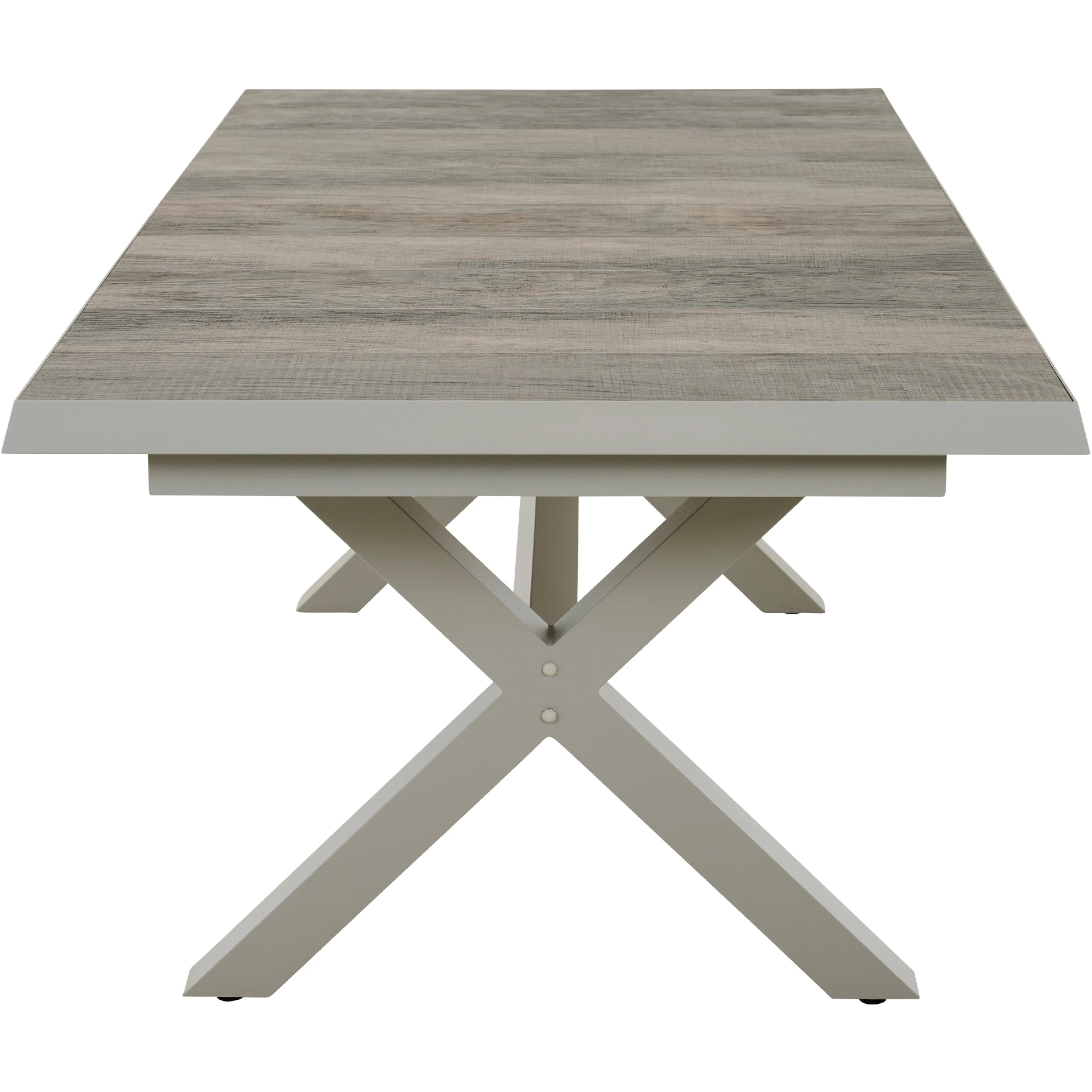 SINCRO/VALENCIA Gartenmöbel Set | 6 Sitzplätze | washed grey / matt seidengrau | inkl. Auflage