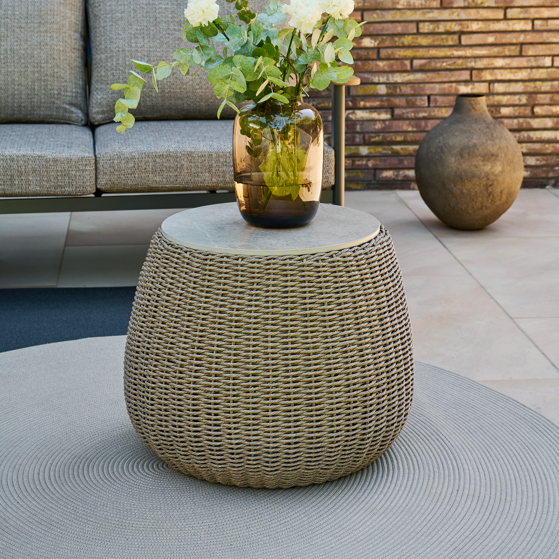 LIGURIA Beistelltisch |  Ø 54 cm | taupe / anthra...