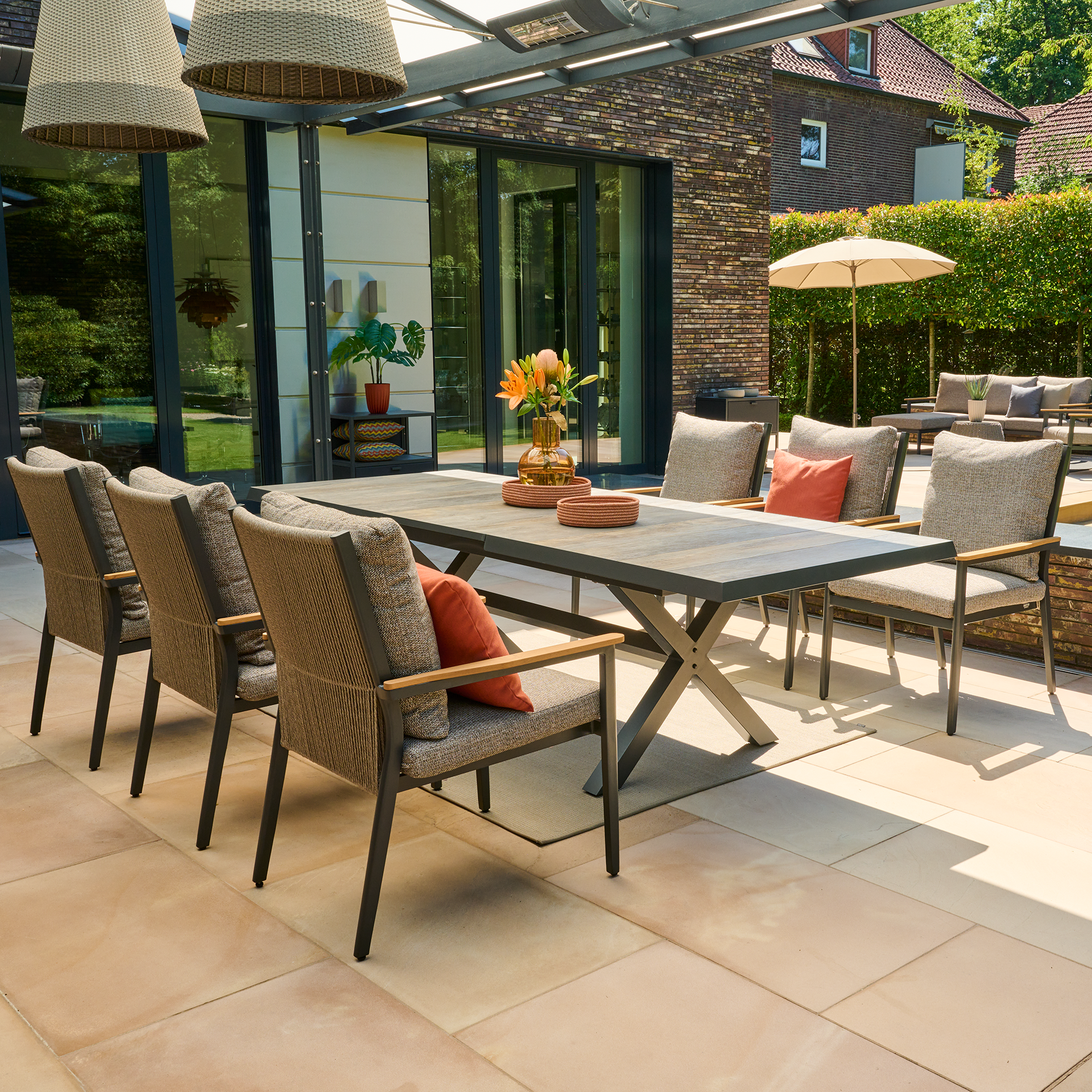 LIGURIA Gartensessel Comfort plus | taupe grau / a...