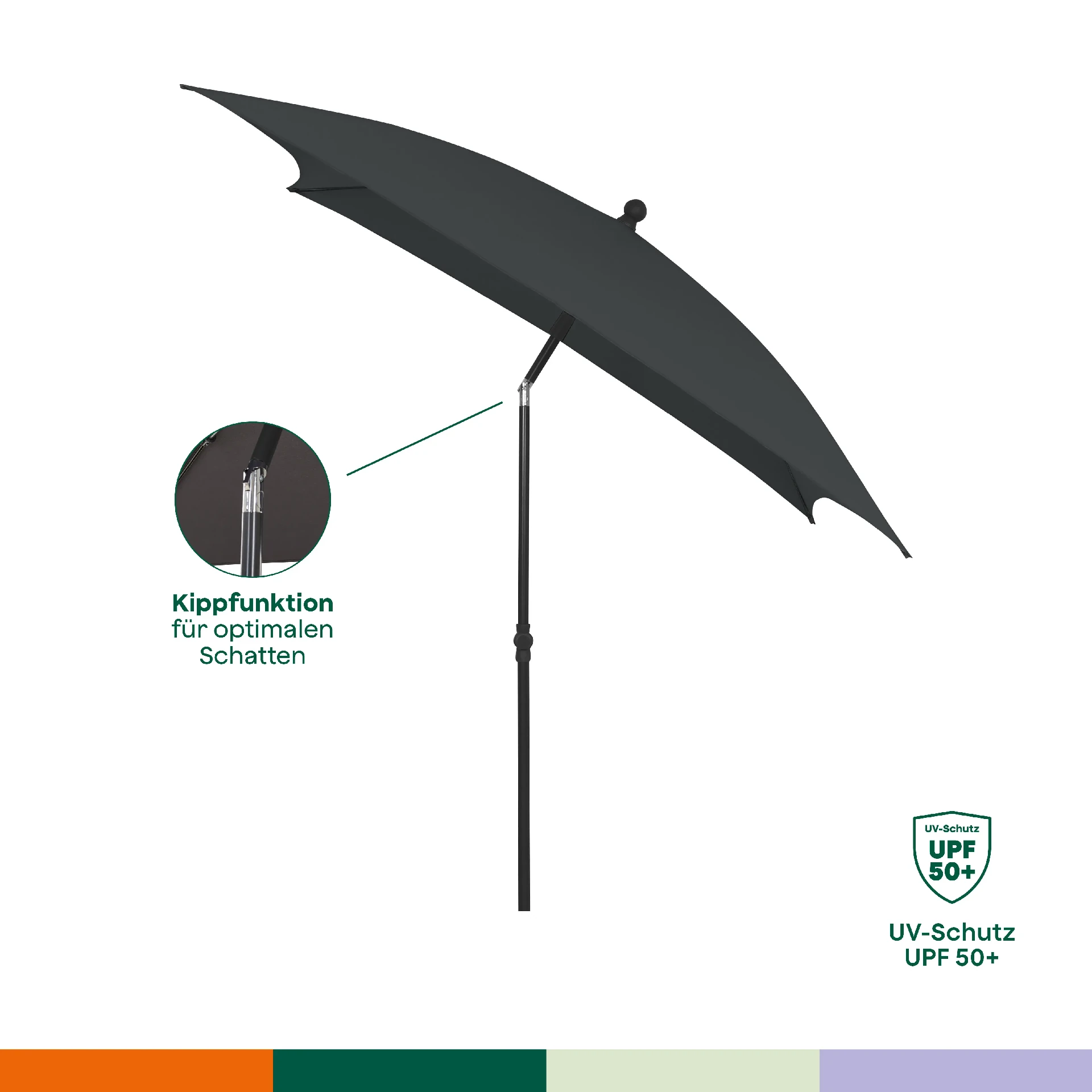 City Schirm 180x180 grau Polyester grau | SIENA GA...