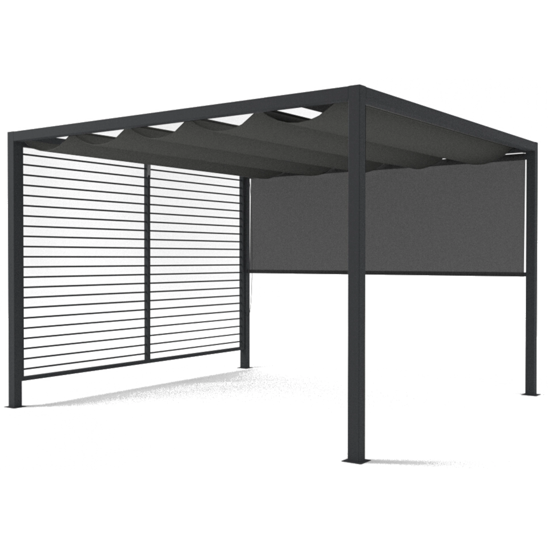 Schattenmanufaktur® Set | Libera Basis + Dachbezug + Sichtblende + Rollo | matt-anthrazit Schattenmanufaktur® Set | Libera Basis + Dachbezug + Sichtblende + Rollo | matt-anthrazit