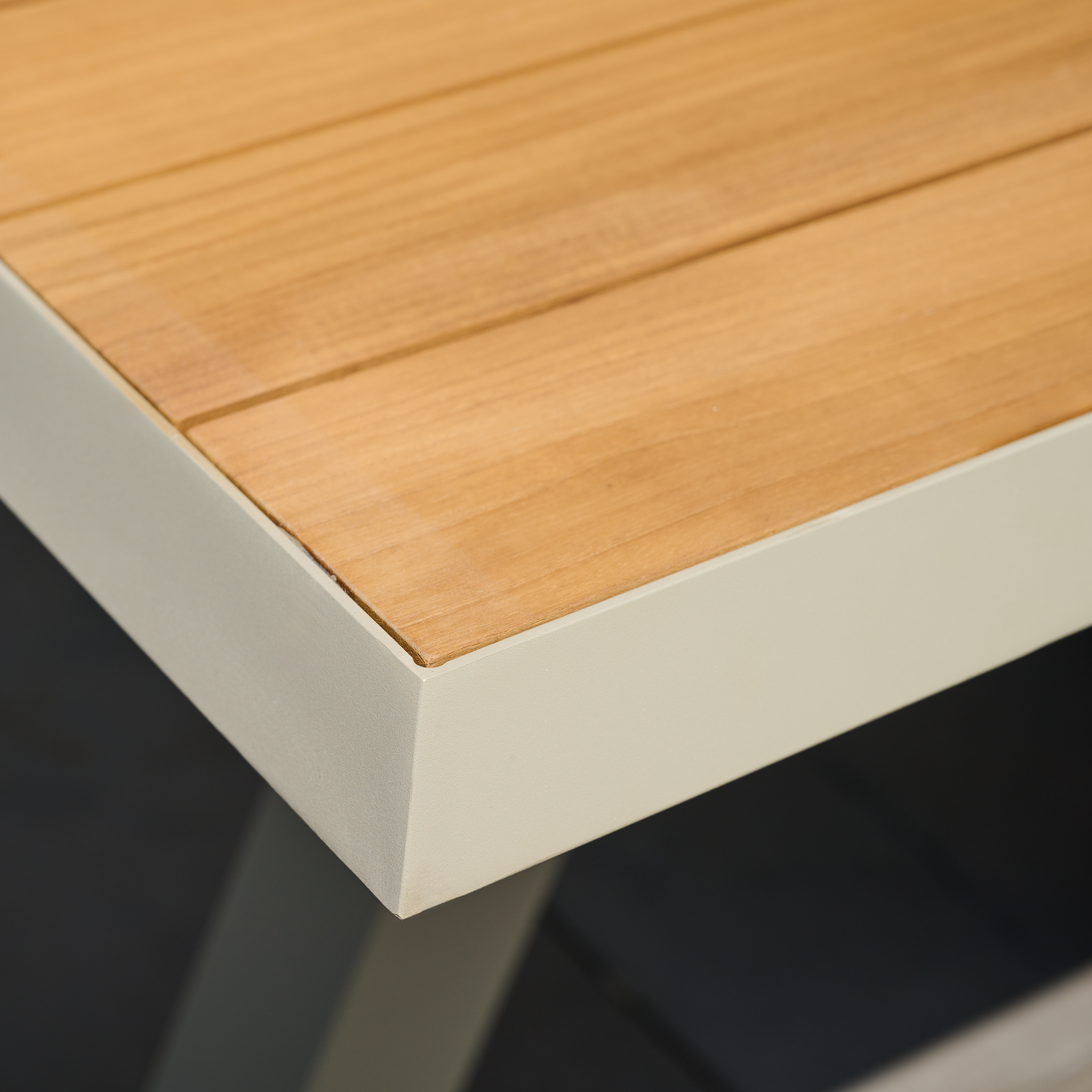 Ausziehtisch TIRANA matt seidengrau / Teak FSC | G...