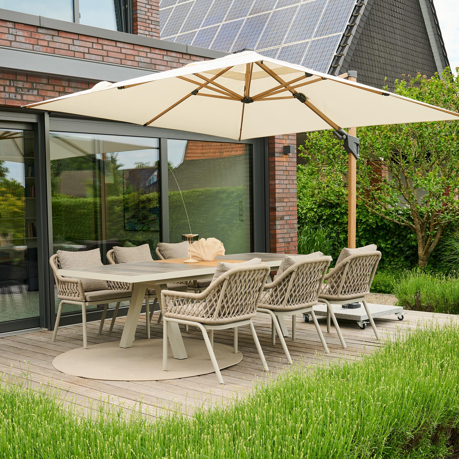 CHESTER Gartensessel | taupe grau / seidengrau