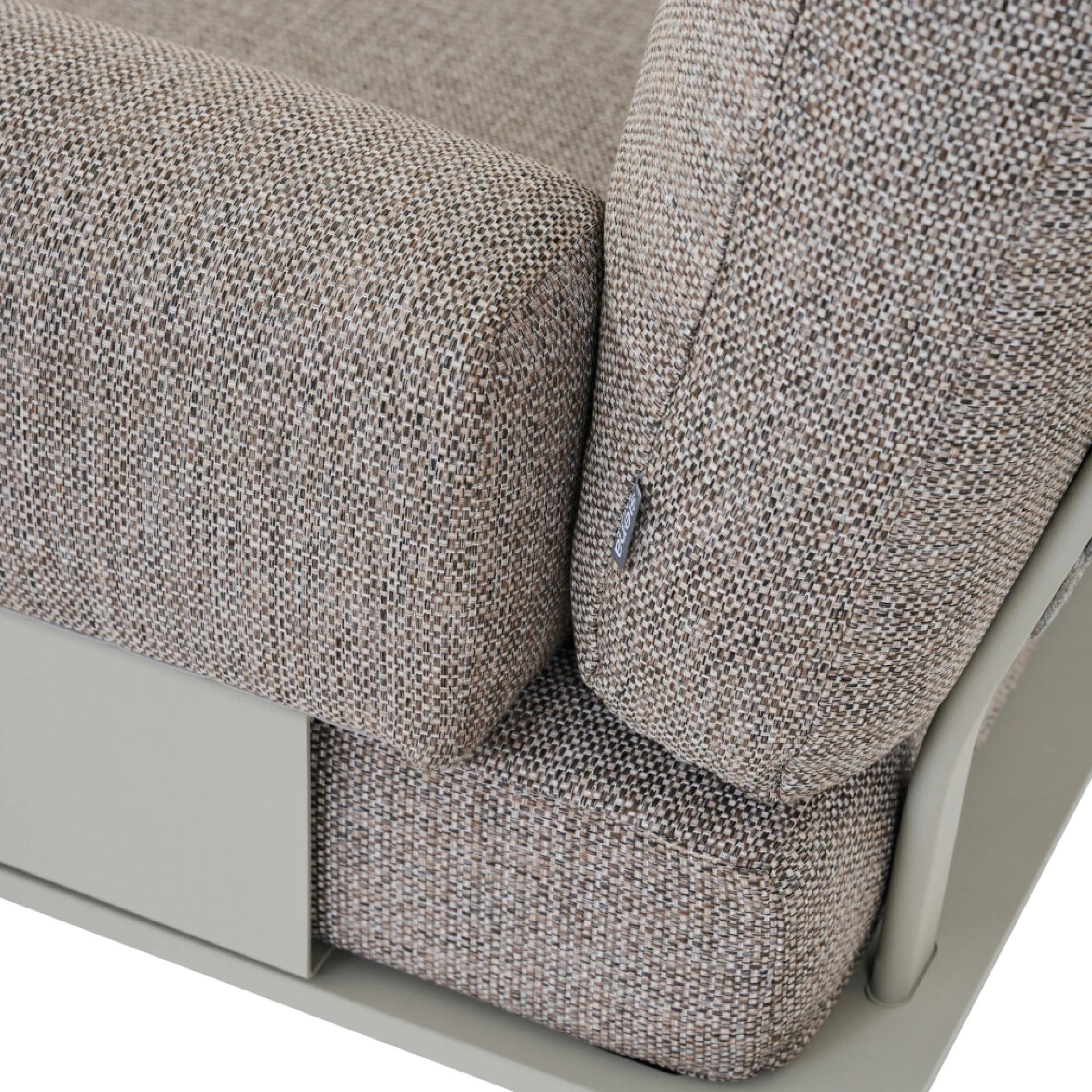 CALDARO 2er Bank mit Armlehne | taupe braun / seid...