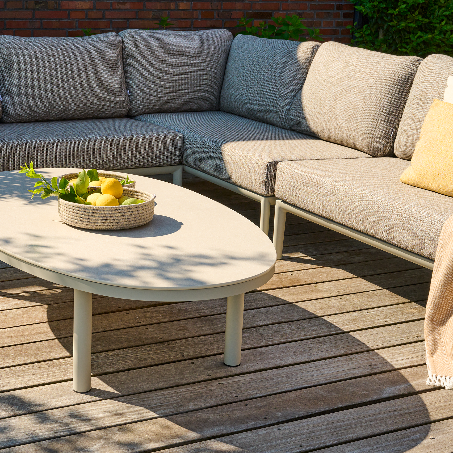 CALDARO 2er Eckbank | taupe braun / seidengrau