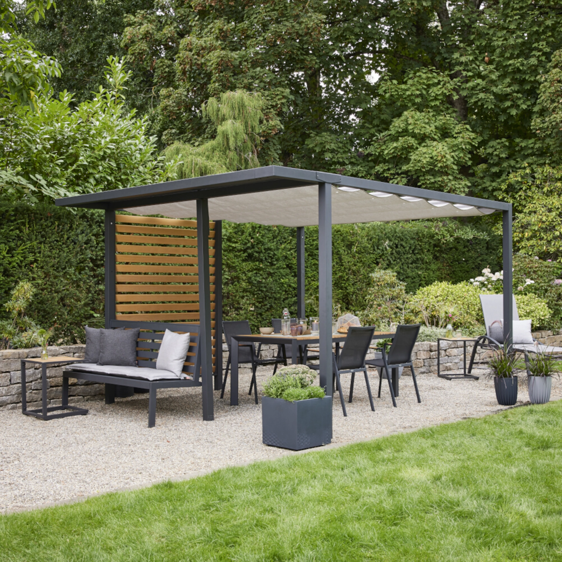 Pavillons | Set Libera Basis + Dach + Blende Holzo... Pavillons | Set Libera Basis + Dach + Blende Holzo...