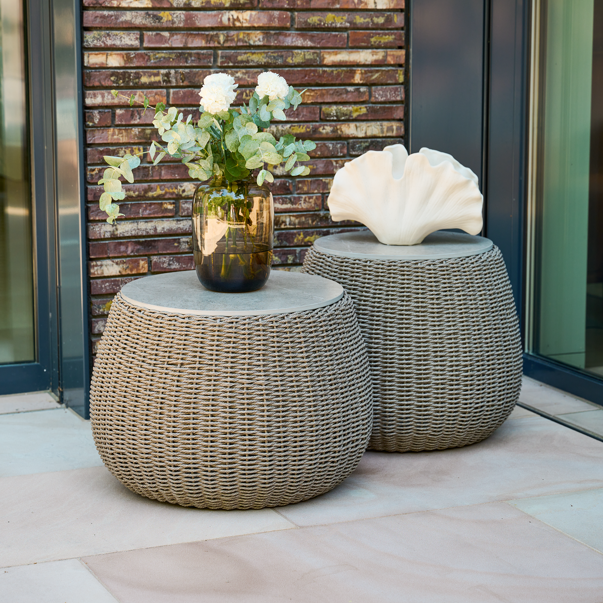 LIGURIA Beistelltisch |  Ø 54 cm | taupe / anthra...