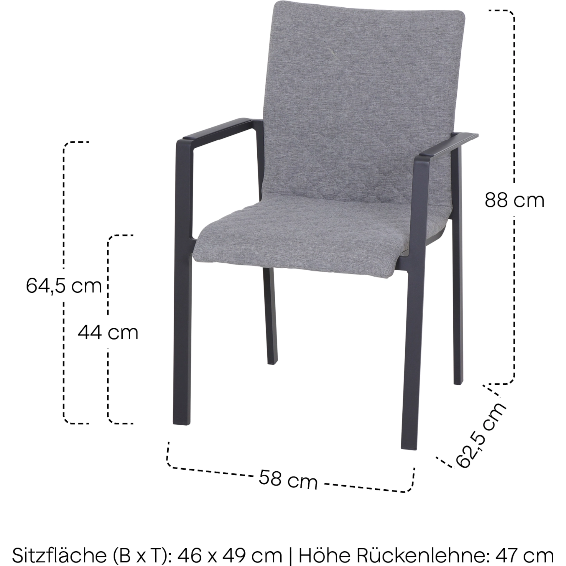 Gartensessel | Stapelsessel Lardos matt-anthrazit ...