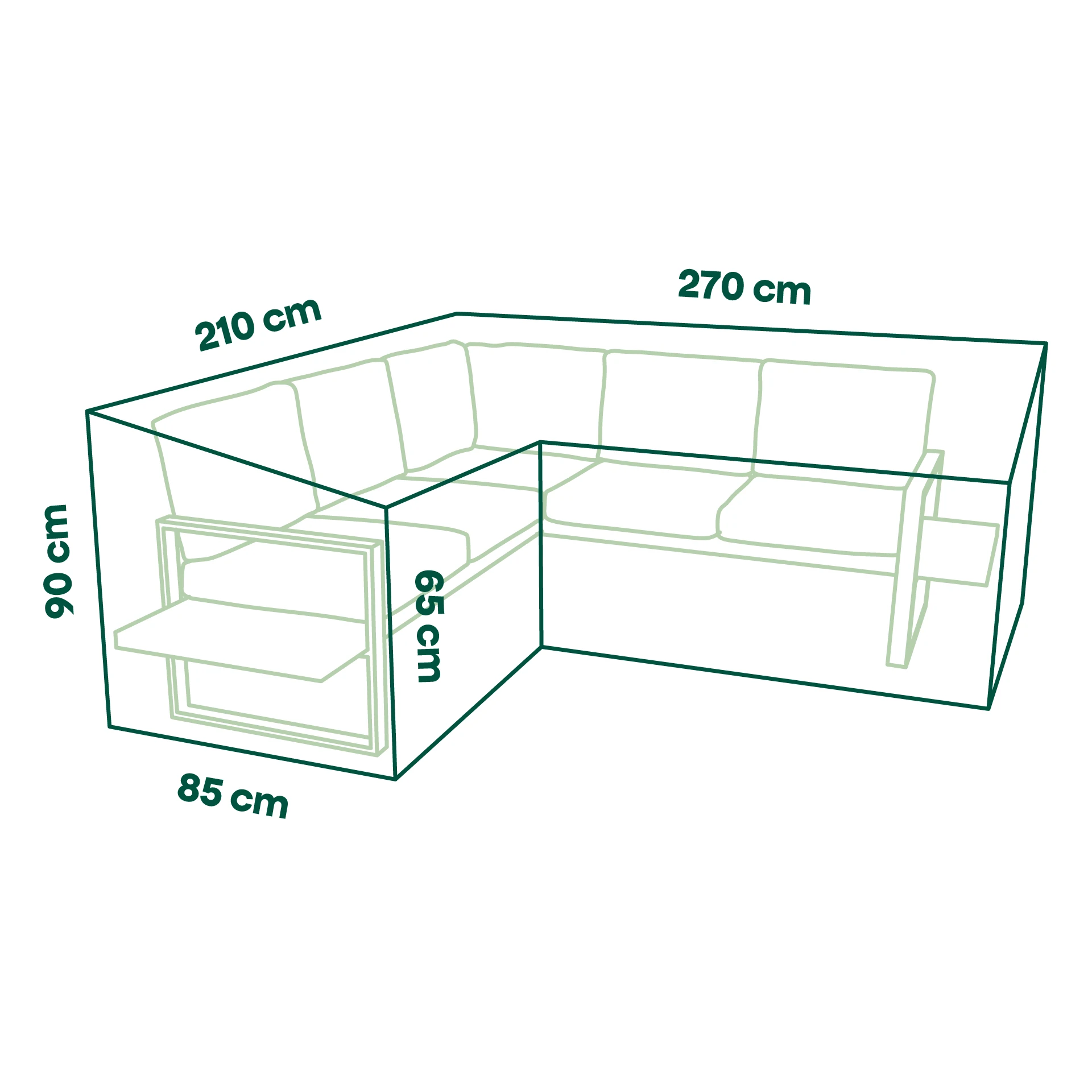 Beschermhoes Plus loungeset | 270 x 210 x 85 x 65/...