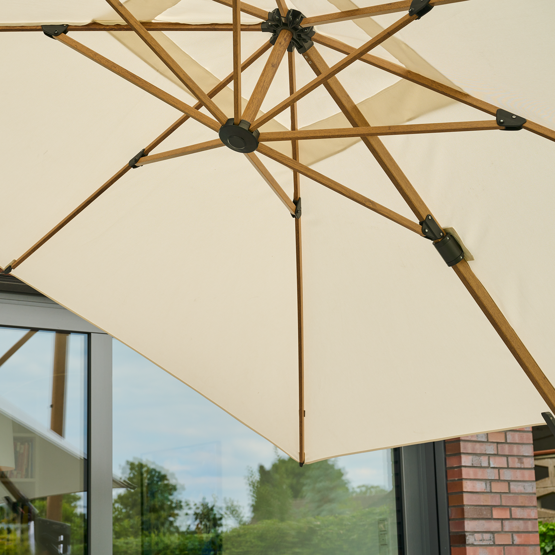 PINO N+ Ampelschirm | 300 x 300 cm | natur-meliert...