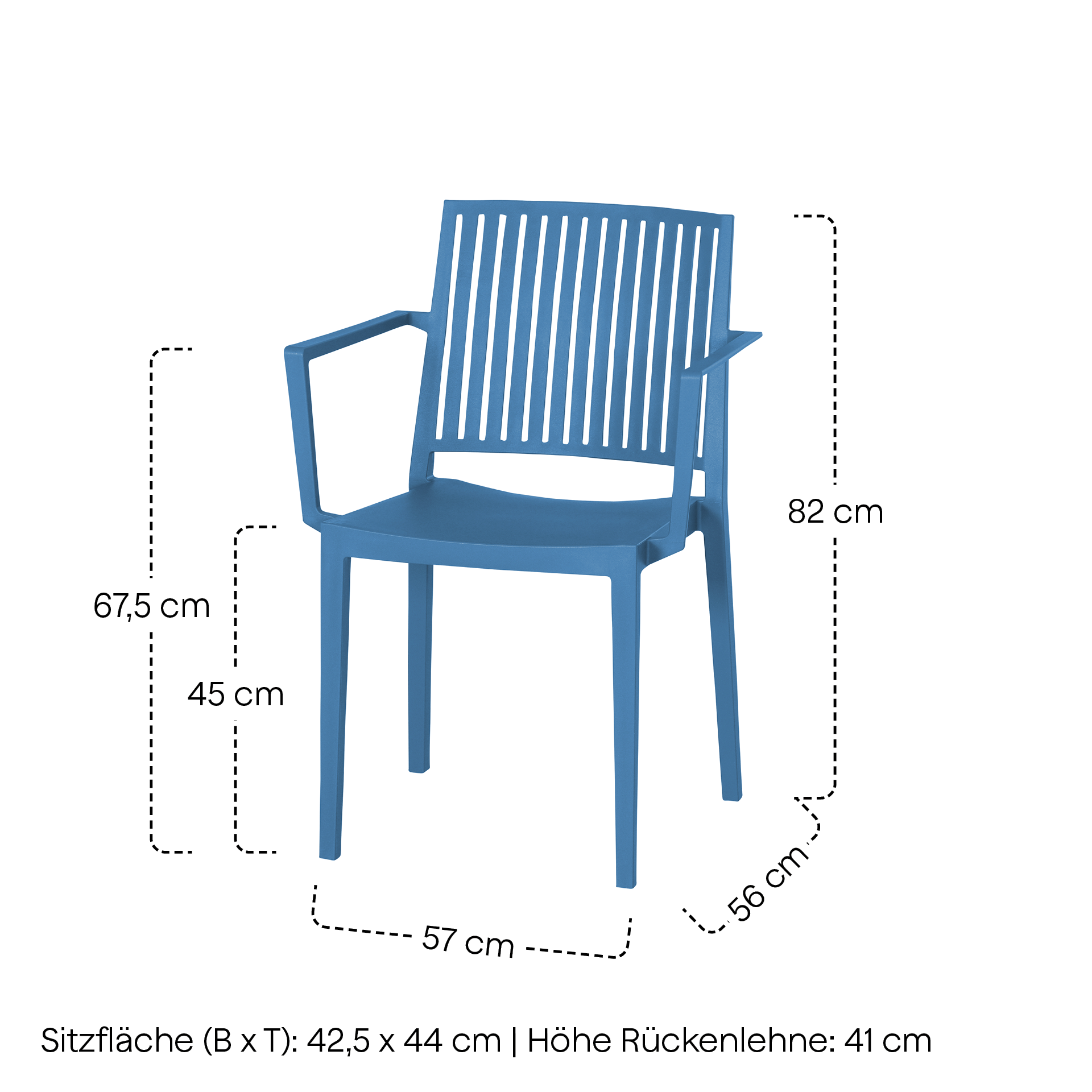 LANE Stapelsessel mit Armlehne | brillantblau | Ur...