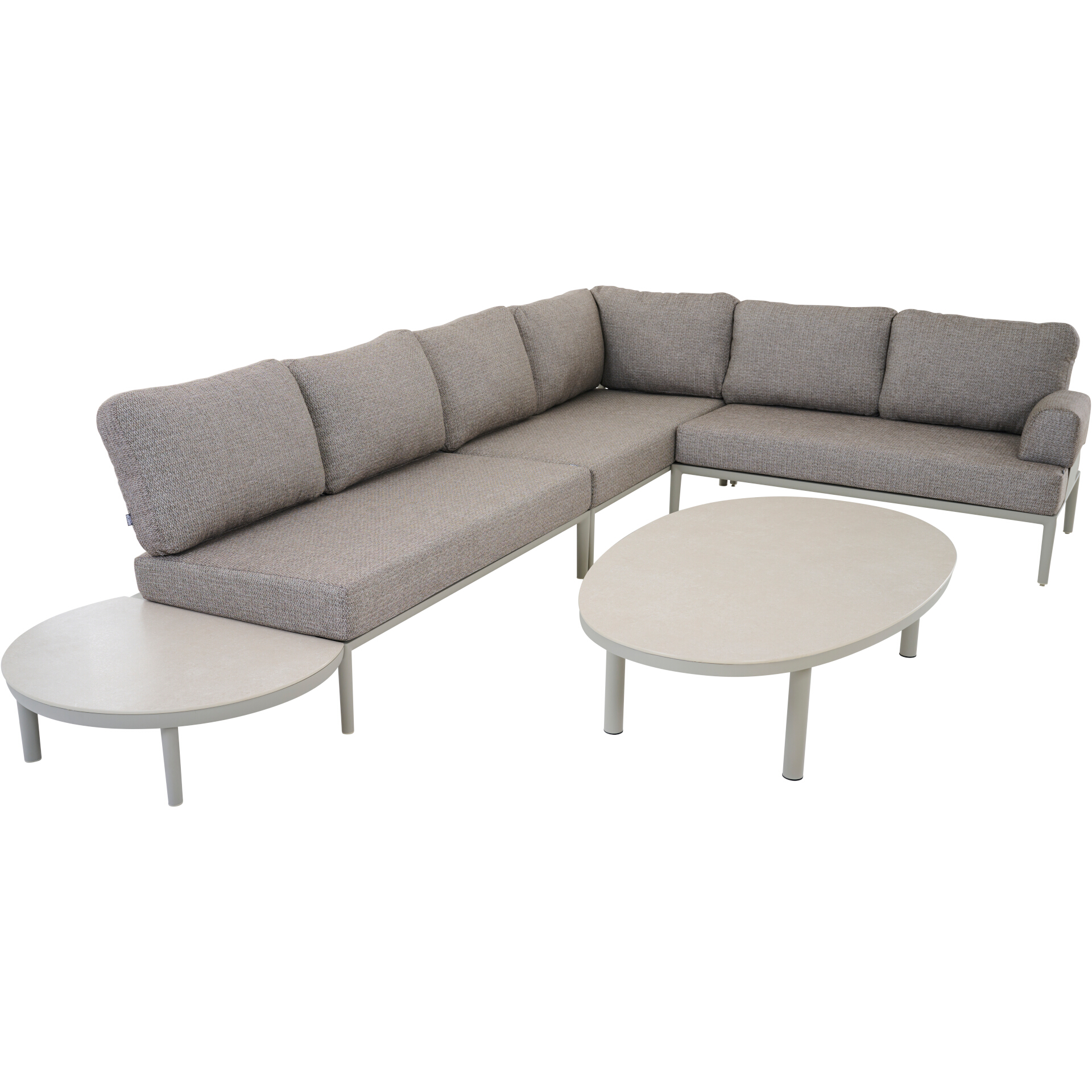 CALDARO 2er Eckbank | taupe braun / seidengrau