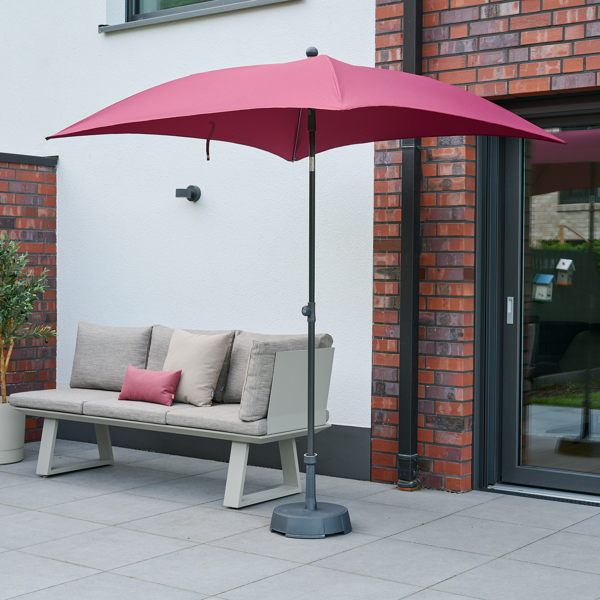 CITY Push Mittelstockschirm | 180 x 180 cm | plum ...