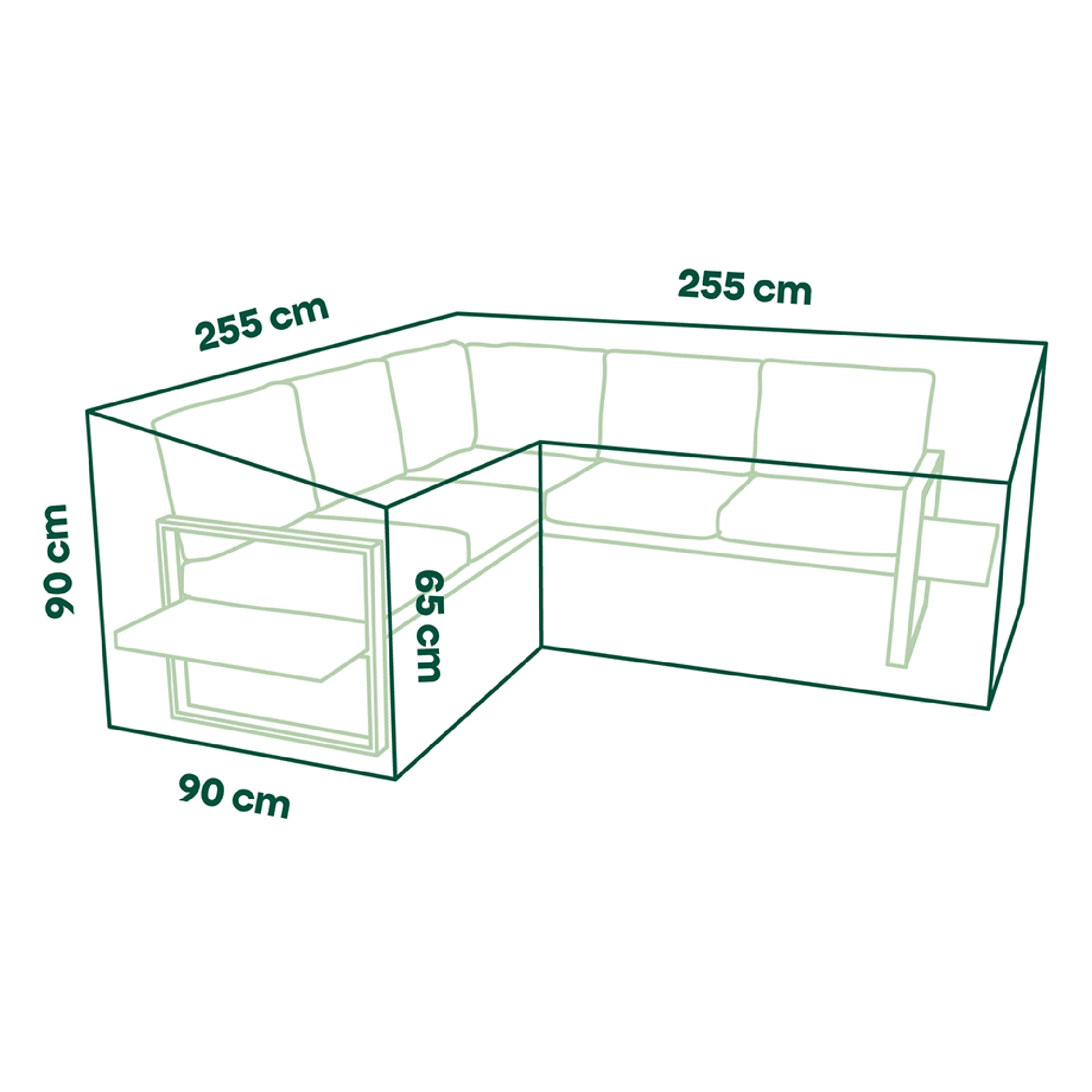 Beschermhoes Plus loungeset | 255 x 255 x 90 x 65/...