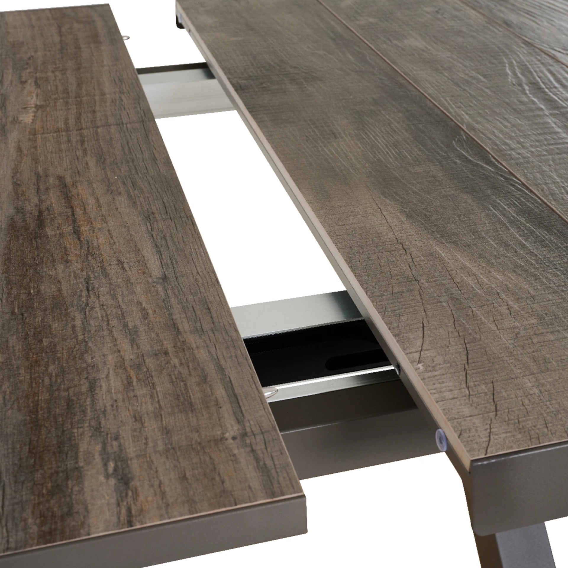 SINCRO/VALENCIA Gartenmöbel Set | 6 Sitzplätze | washed grey / matt taupe | inkl. Auflage