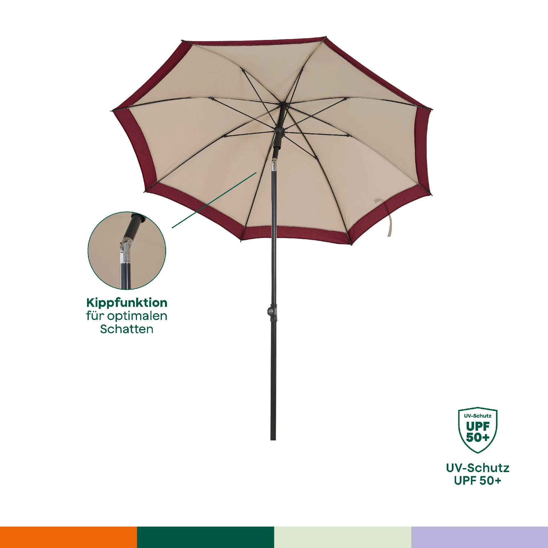 CITY Push middenstokparasol | Ø 180 cm | beige-pl...