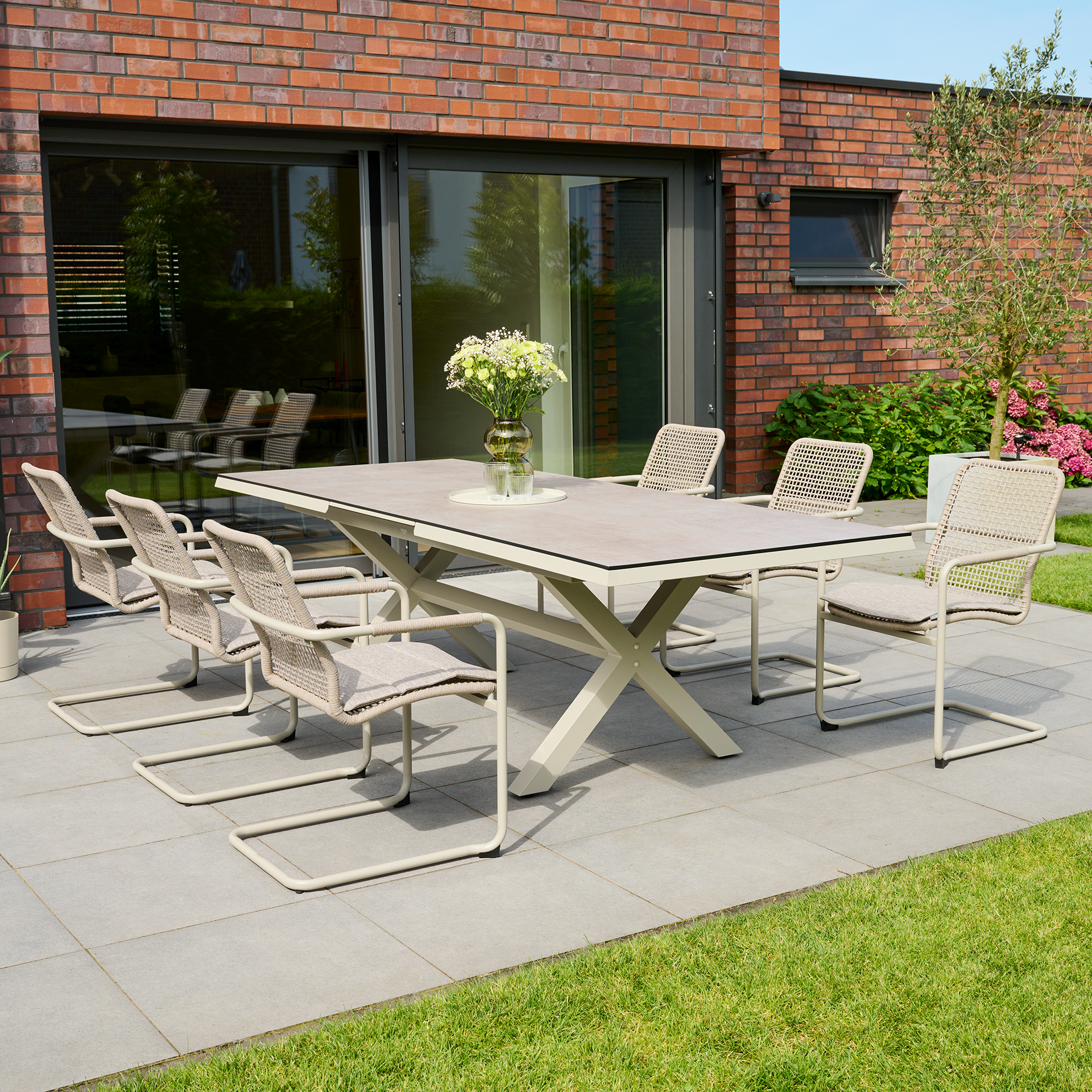 REPTON Schwingstuhl | taupe grau / seidengrau