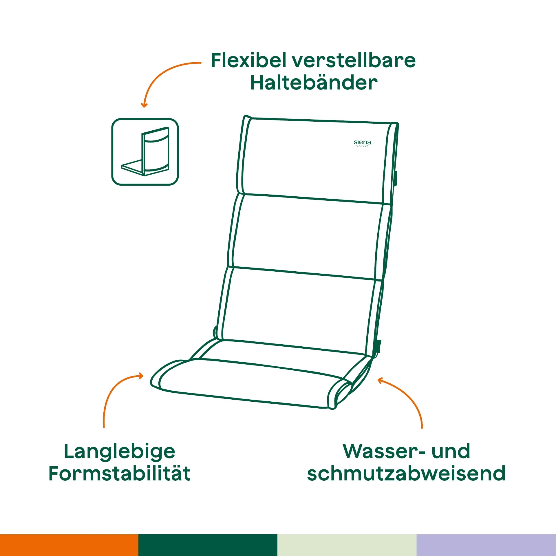 Sesselauflage | Stella 120cm anthrazit | SIENA GAR...