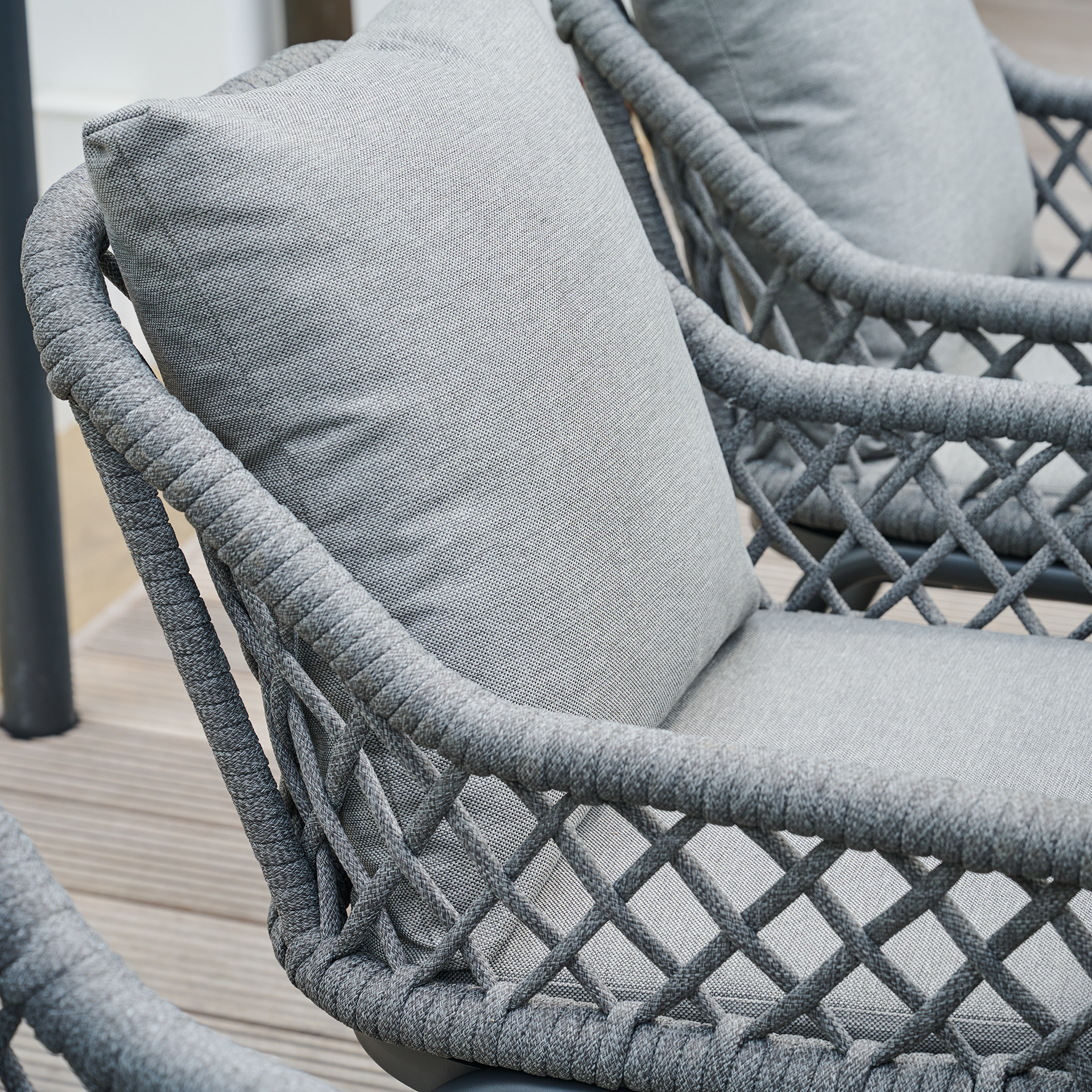 CHESTER Gartensessel | hellgrau mix / anthrazit