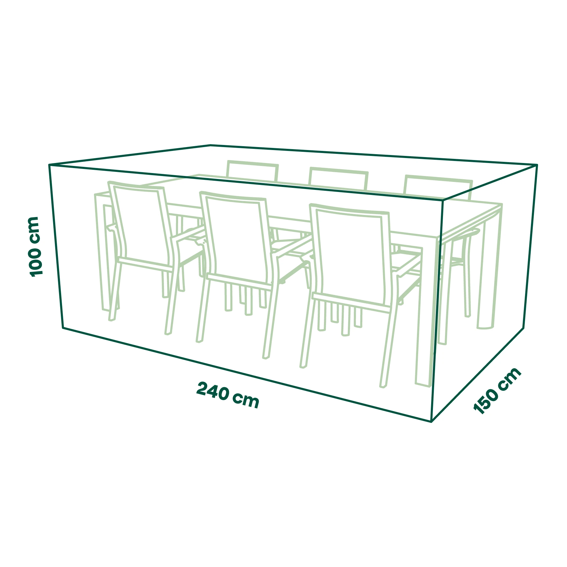 Beschermhoes plus zitgroep | 240 x 150 x 100 cm