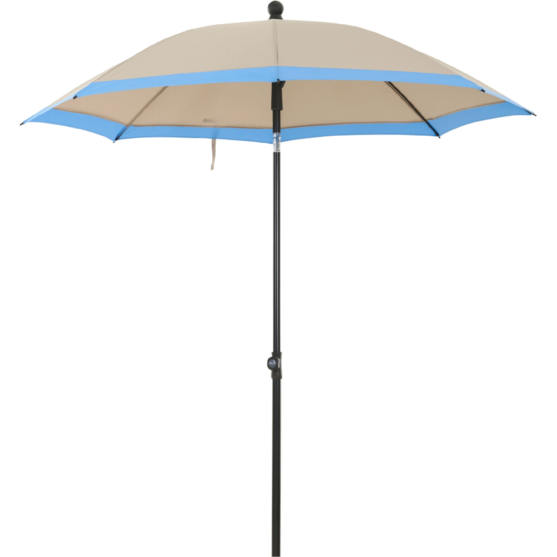 CITY Push Mittelstockschirm | Ø 180 cm | beige-blau / anthrazit