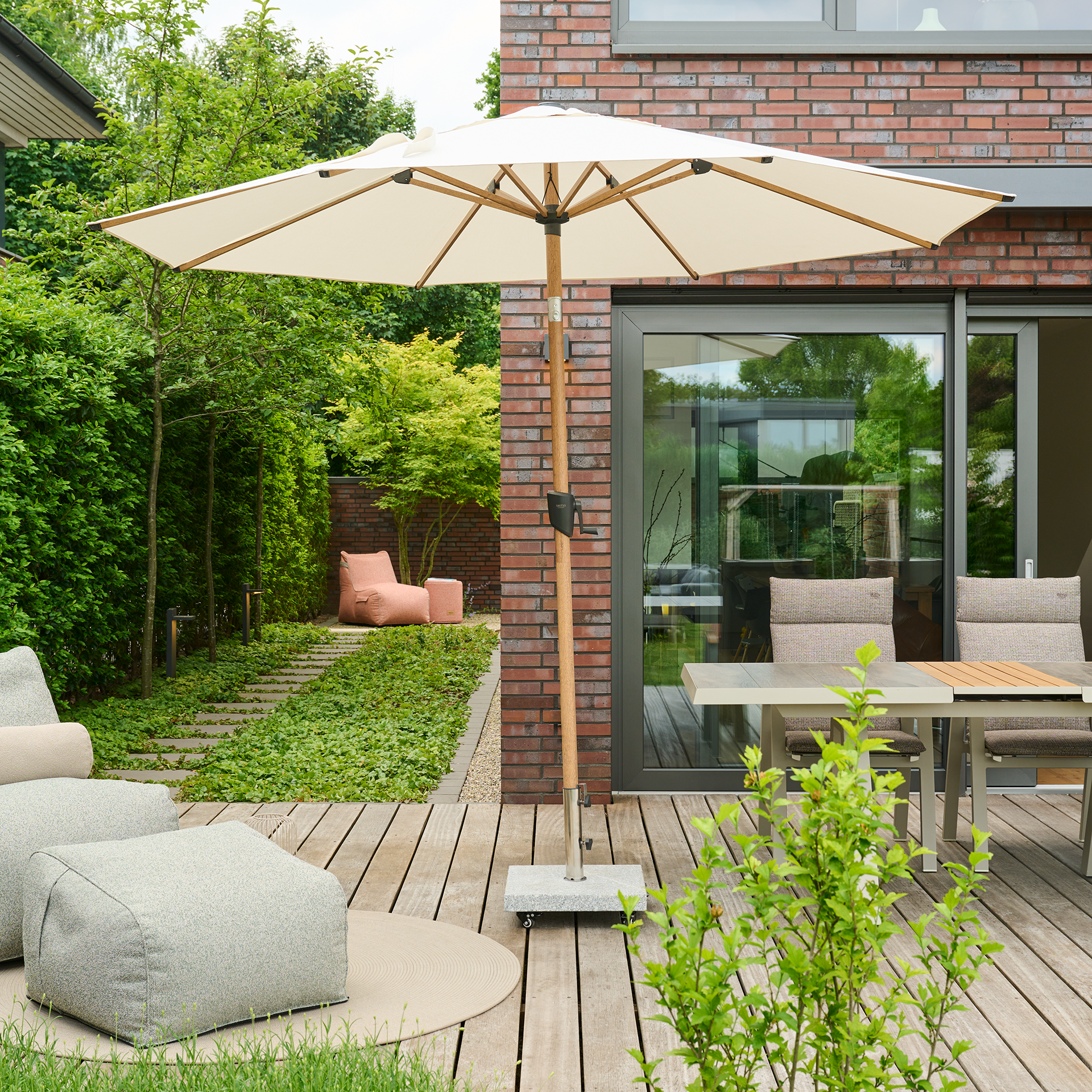 PINO Mittelstockschirm | Ø 300 cm | natur-meliert...