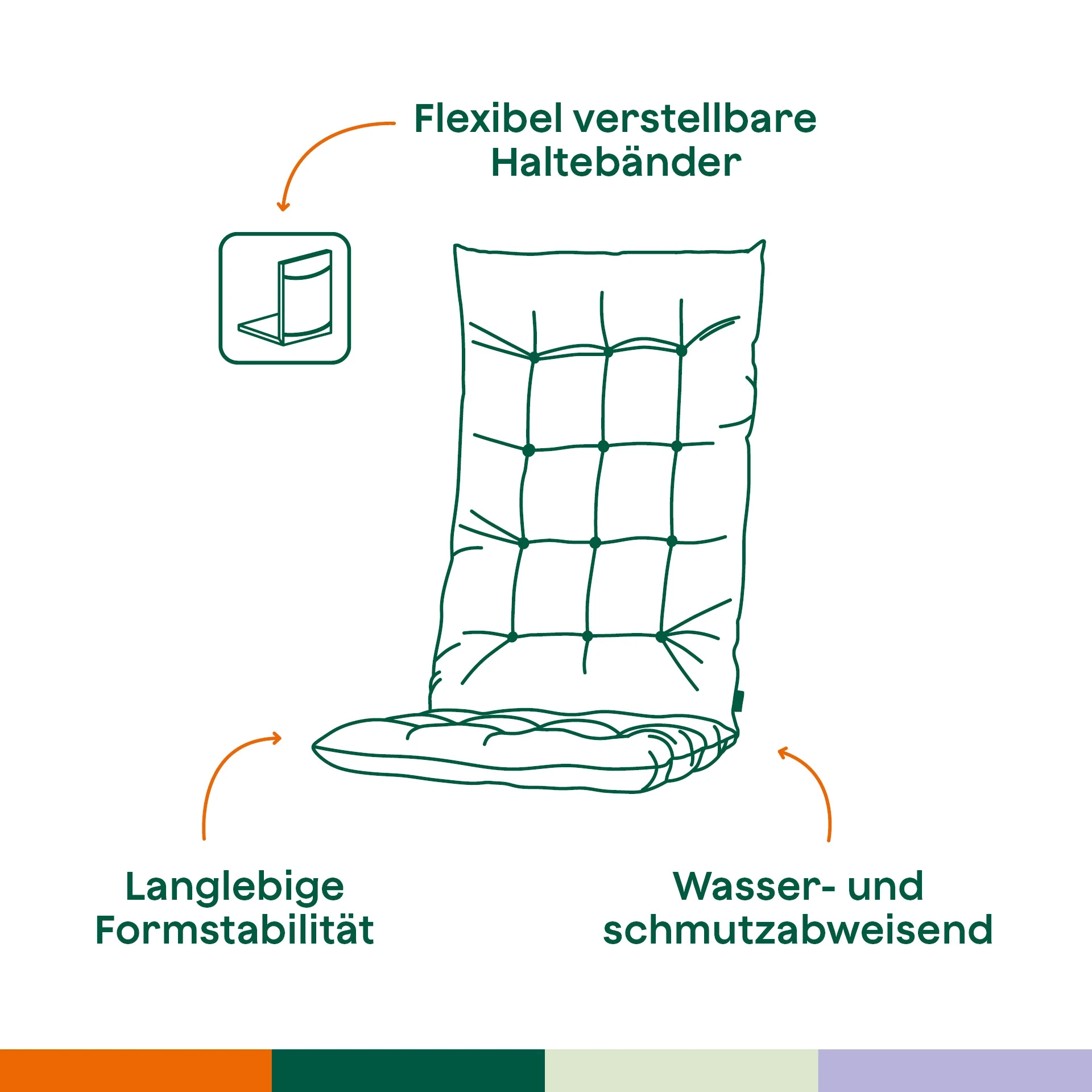 Sesselauflage Atria 100 cm blau |SIENA GARDEN