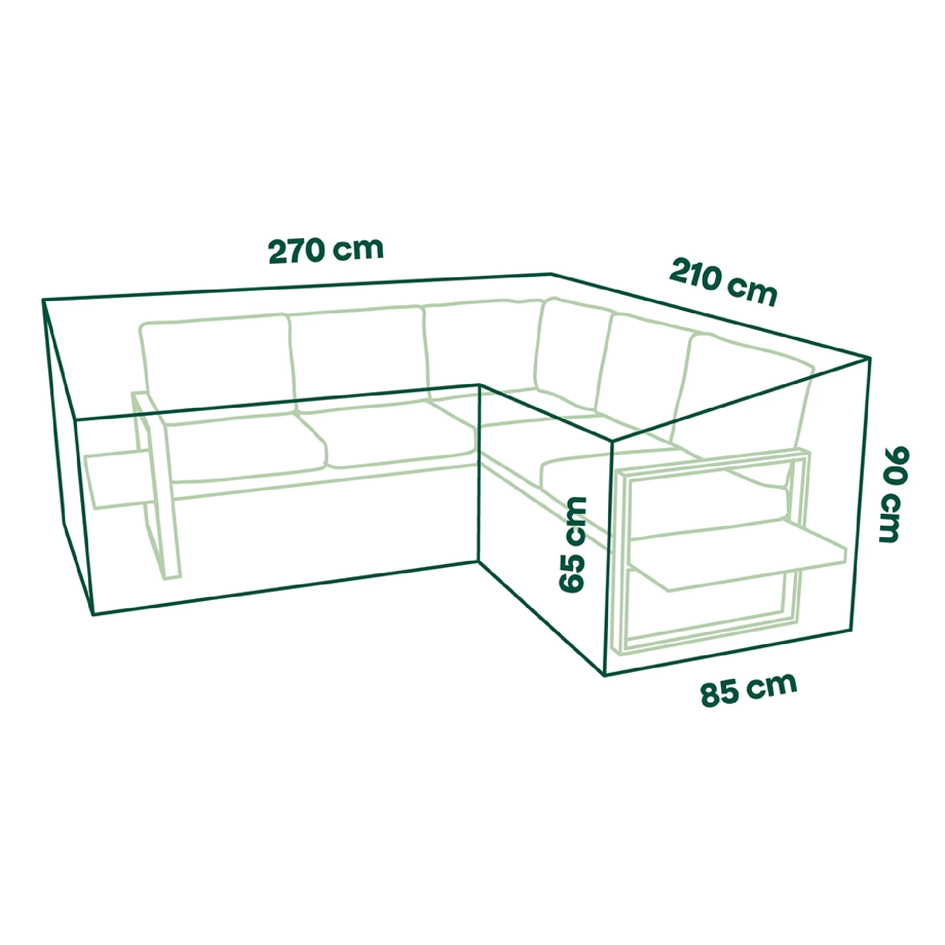 Schutzhülle Plus Loungeset | 210 x 270 x 85 x 65/...