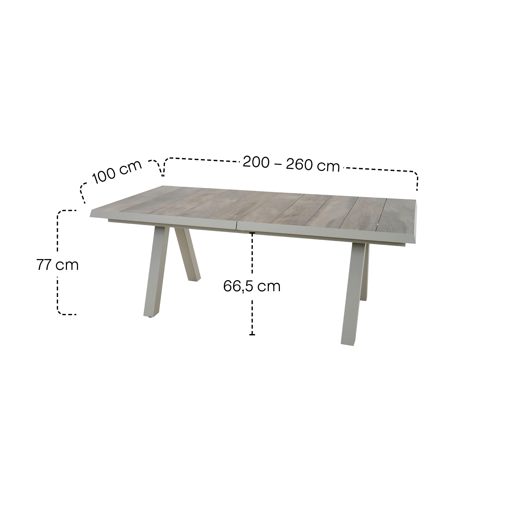Ausziehtisch TIRANA matt seidengrau / Keramik | Ga...