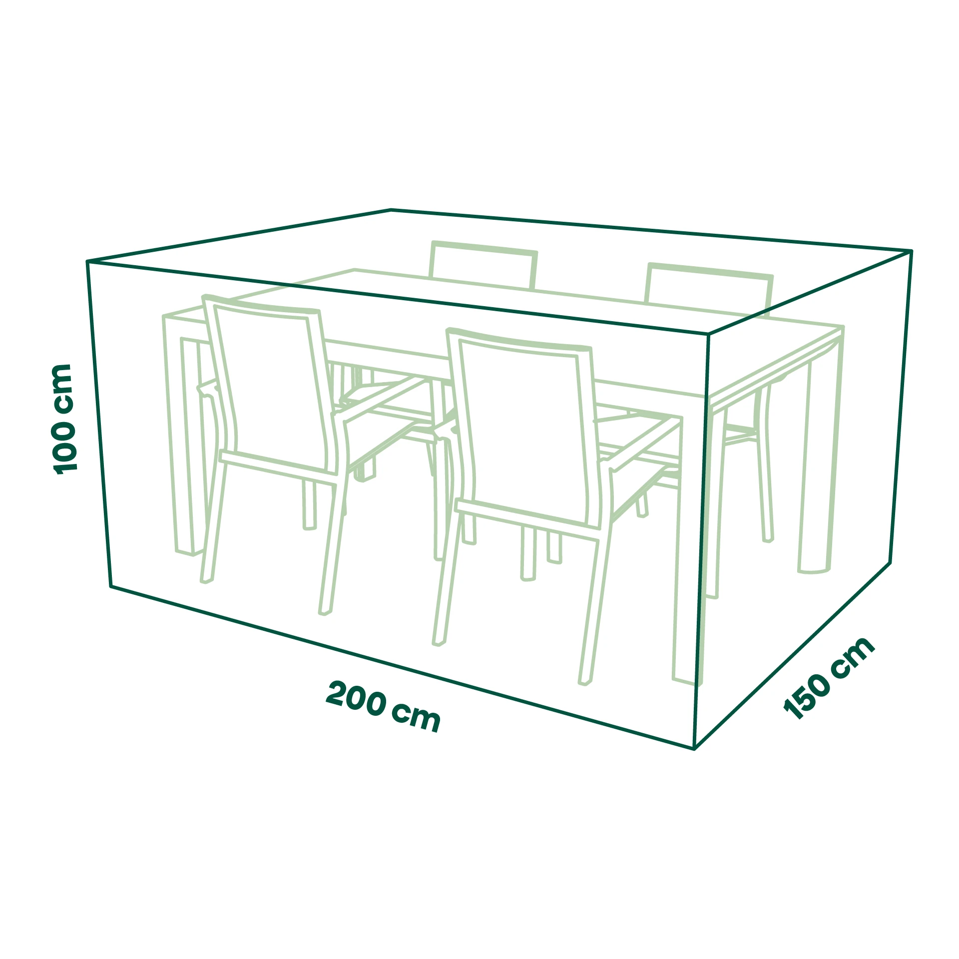 Schutzhülle Plus Sitzgruppe | 200 x 150 x 100 cm