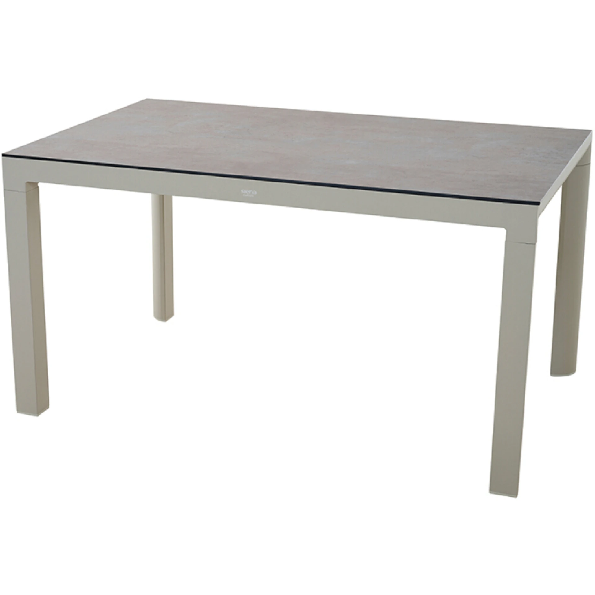 Gartentisch STILO 160x90 Cm – Tischplatte Aus Gesintertem Stein Grau, Aluminium-Gestell Anthrazit, Kratzfest & Wetterfest, Für 4-6 Personen