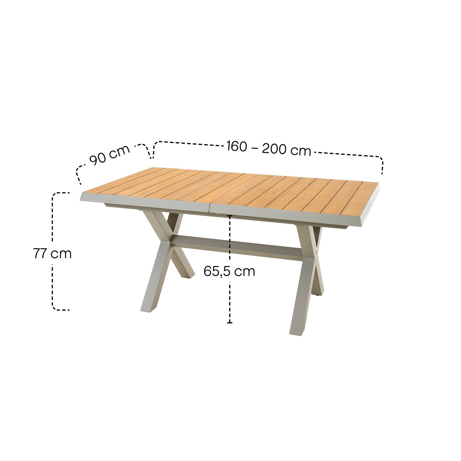 Ausziehtisch SINCRO matt seidengrau / Teak FSC | G...