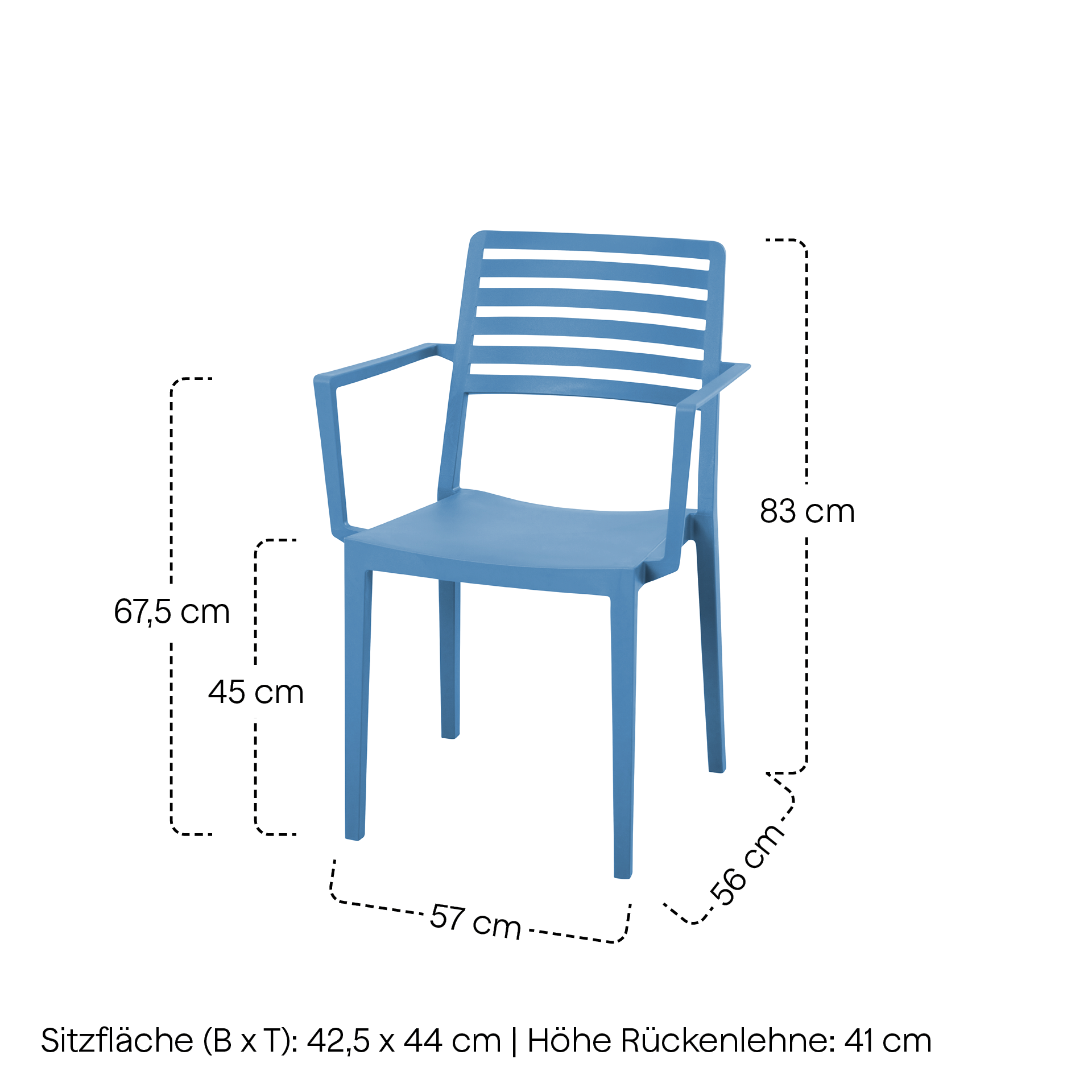 ALLEY Stapelsessel mit Armlehne | brilliantblau | ...