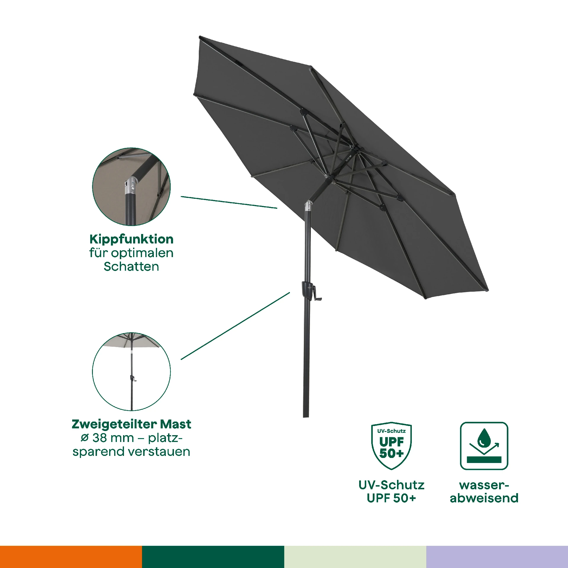 Mittelstockschirme | PINO woodlock/taupe | SIENA G...