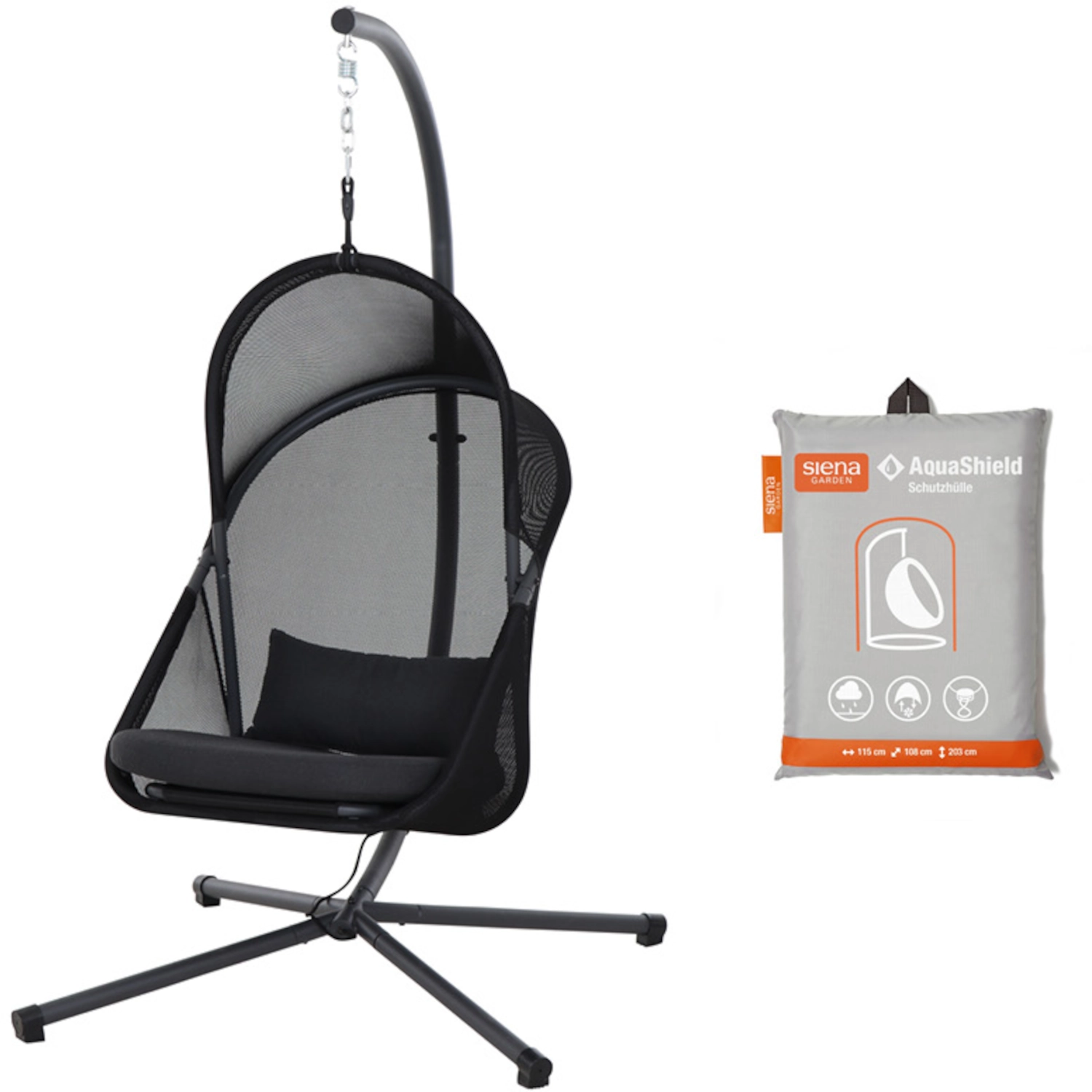 Yobaya Hängekorb-Set | Polyester Air-Mesh cool black