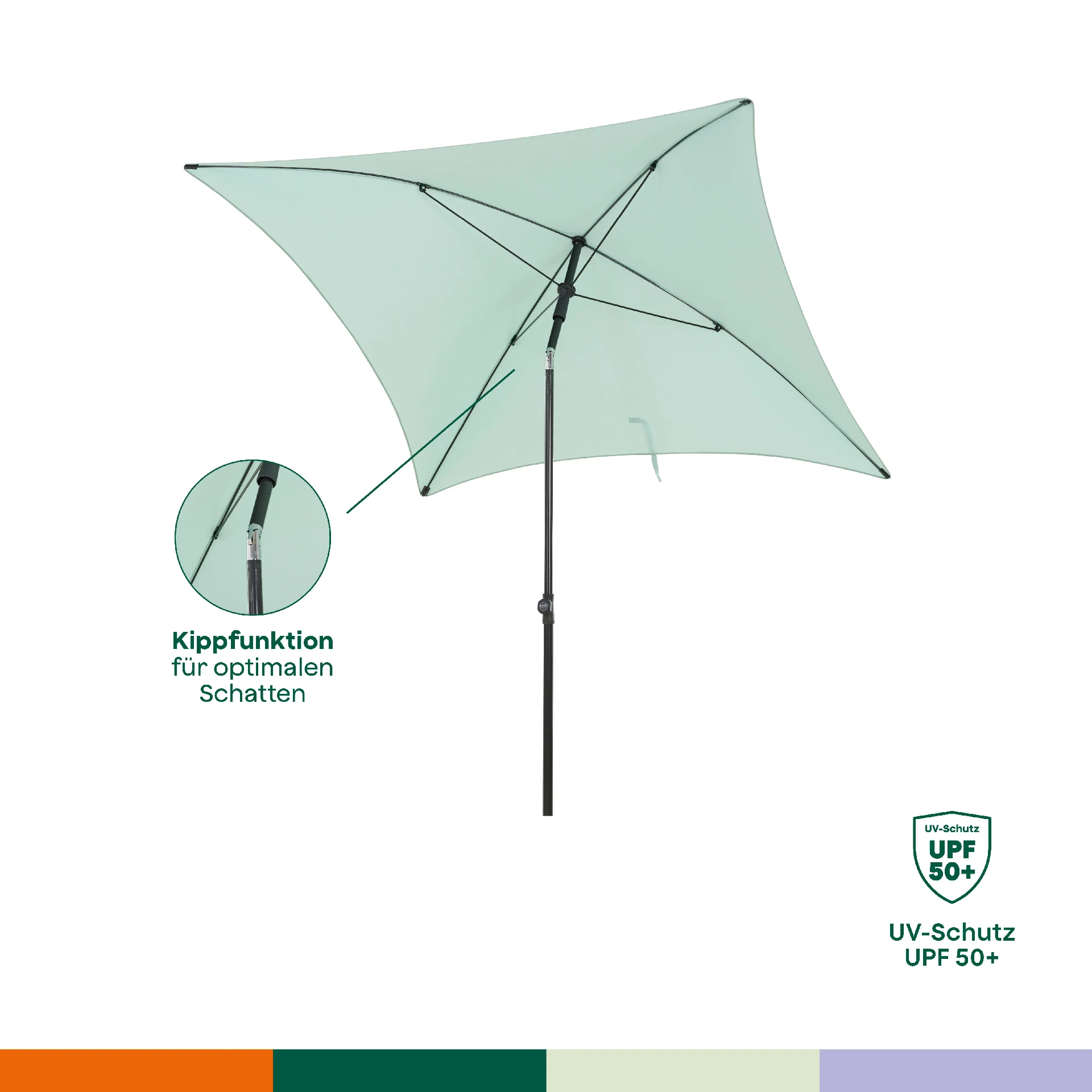 CITY Push middelstokparasol | 180 x 180 cm | nilgr...