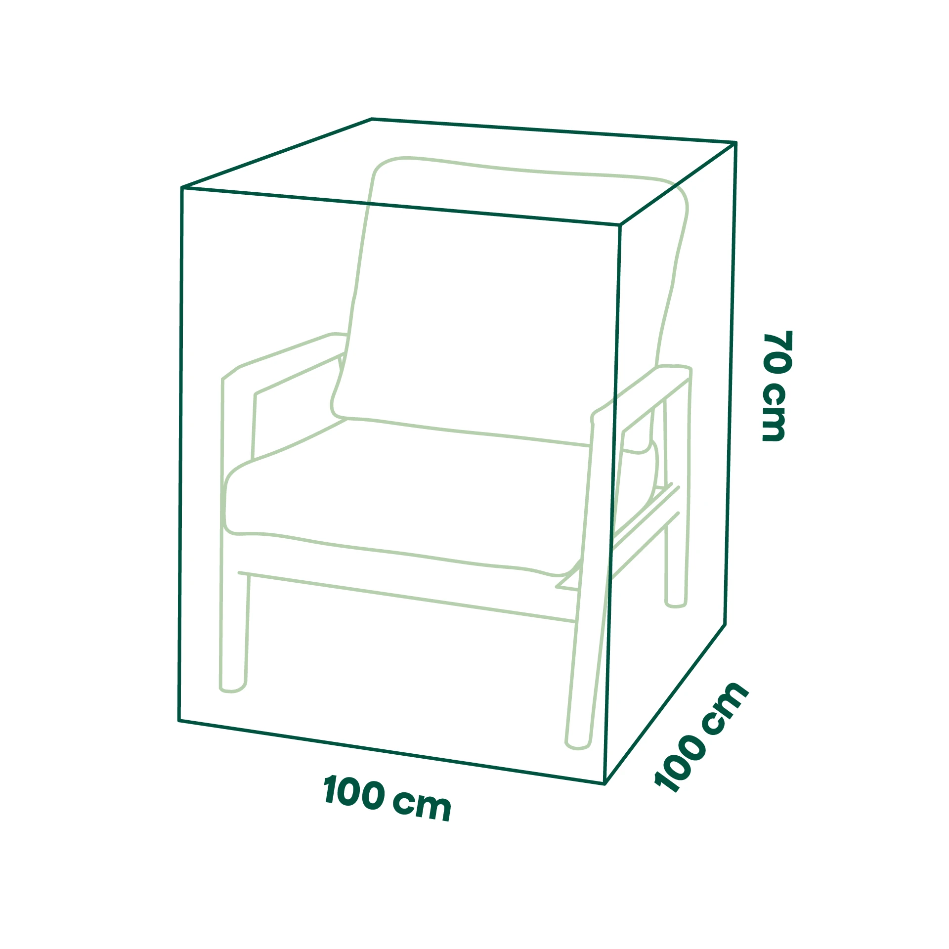 Beschermhoes Plus loungestoel | 100 x 100 x 70 cm