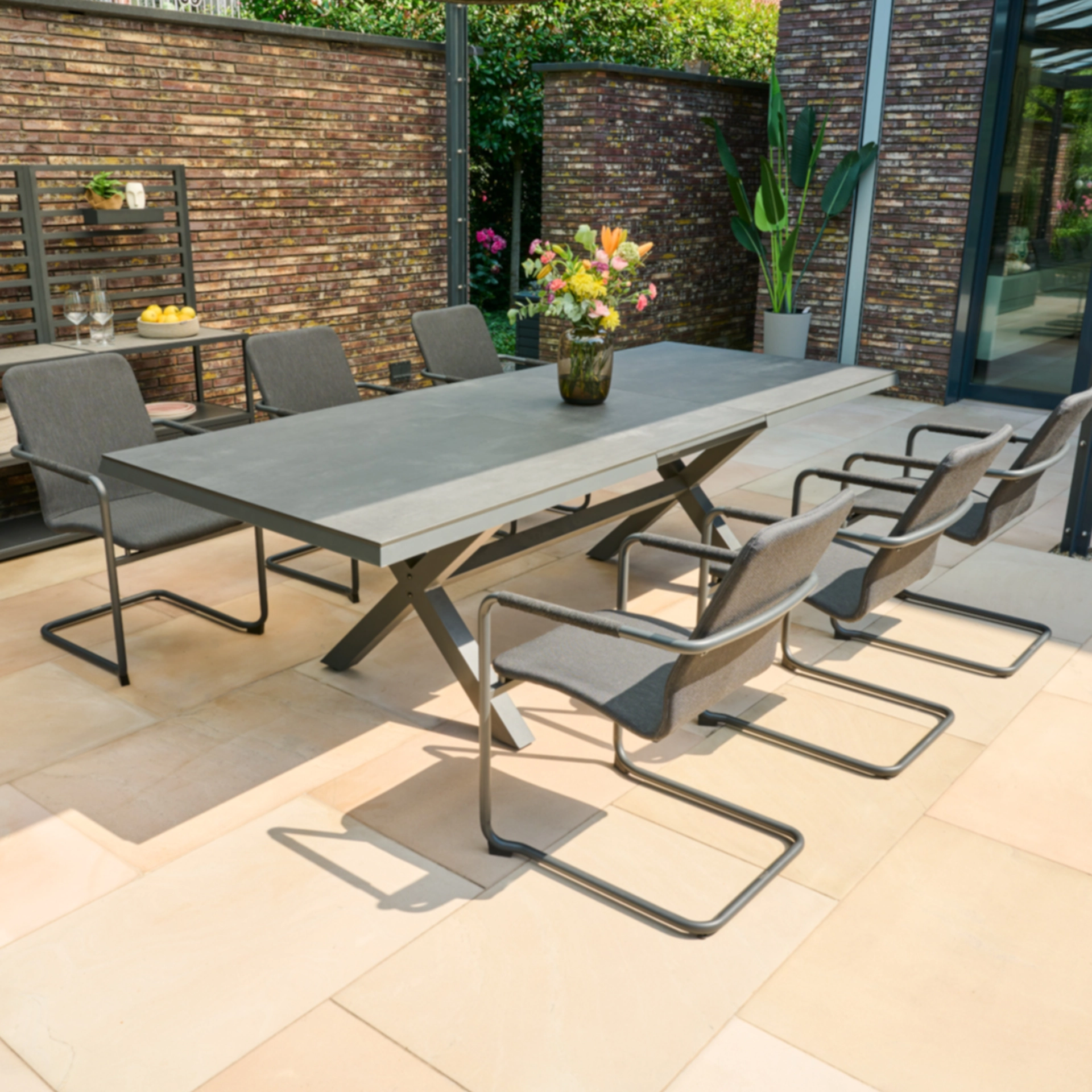 SINCRO / REPTON Gartenmöbelset | 6 Sitzplätze | ferro / mix schwarz