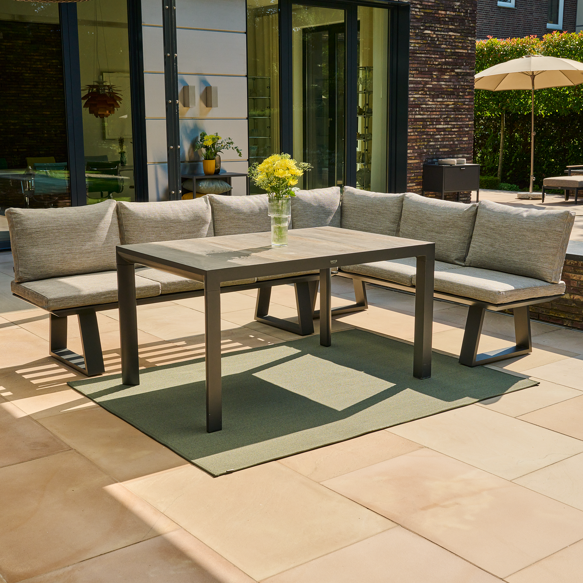 LINARO Outdoorteppich | 200 x 150 cm | olive