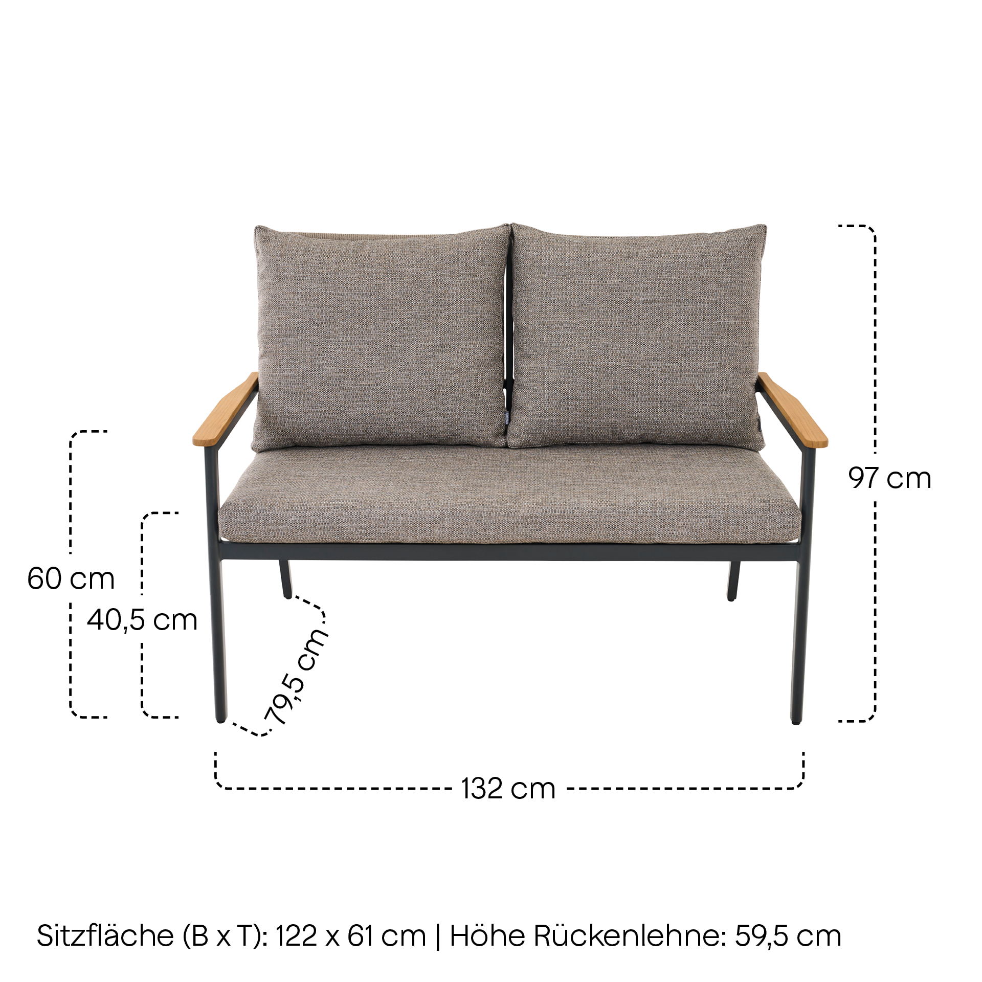 LIGURIA 2er Bank Comfort Plus | taupe braun / anth...