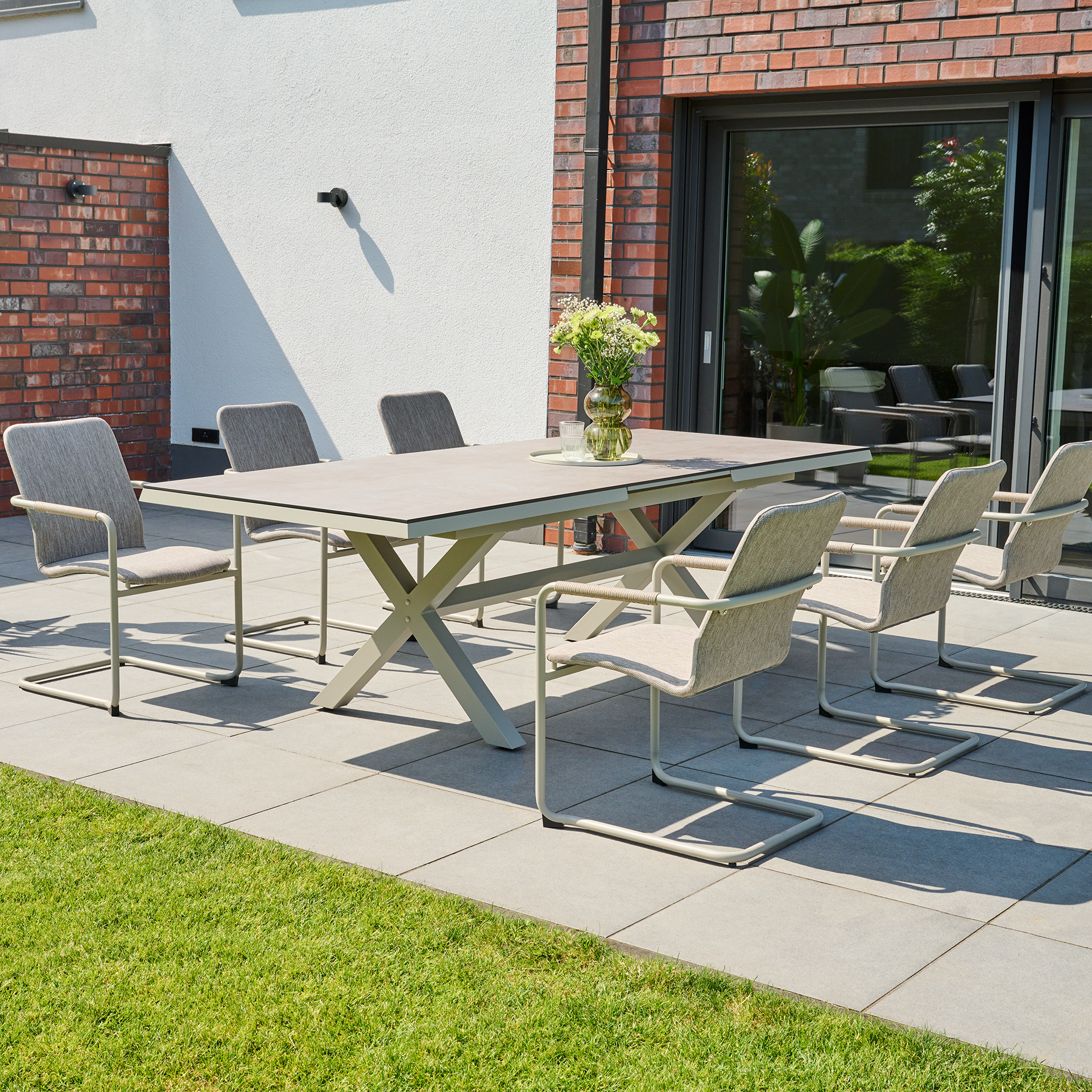 REPTON Schwingstuhl | mix taupe / seidengrau