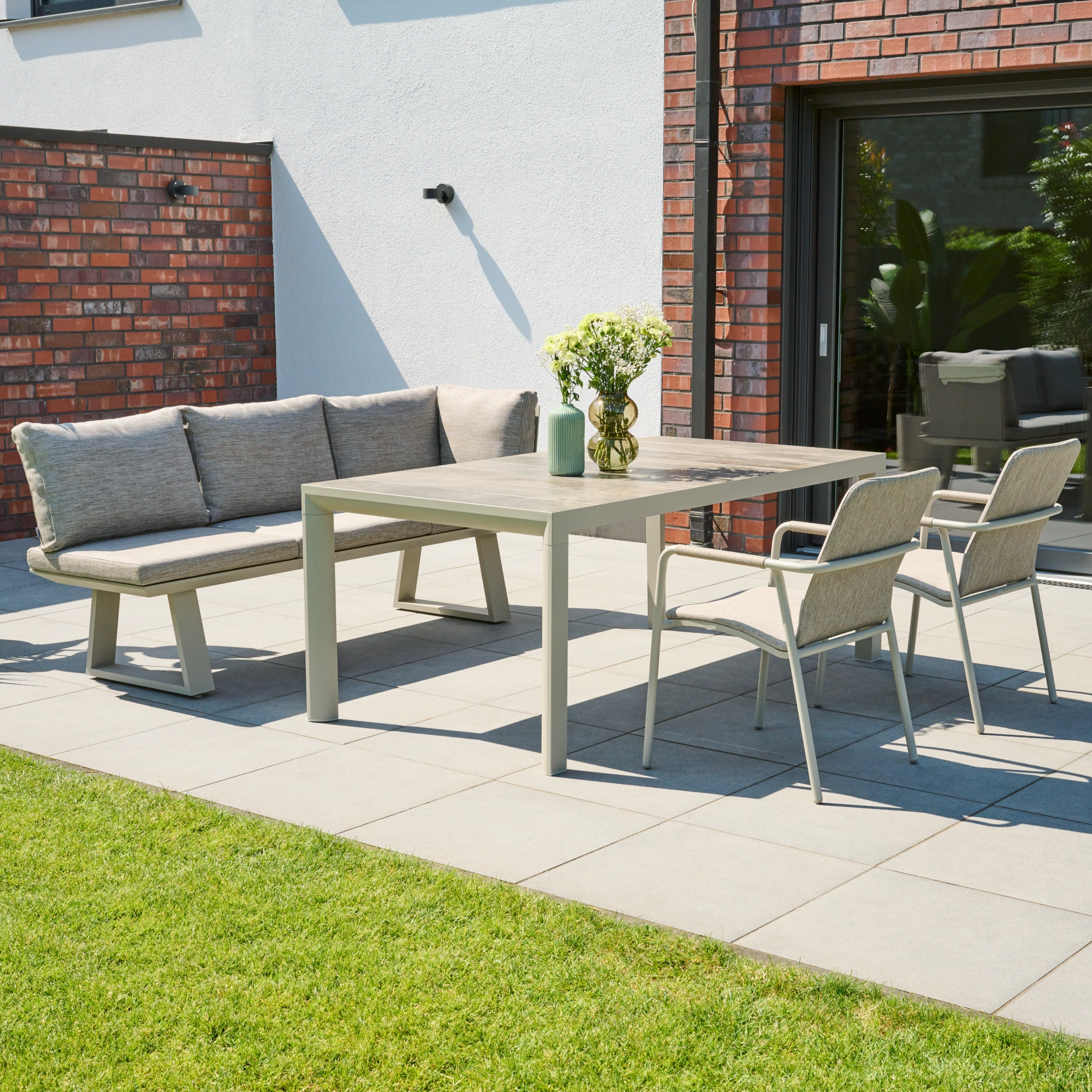 REPTON Ecklehne | mix taupe / seidengrau