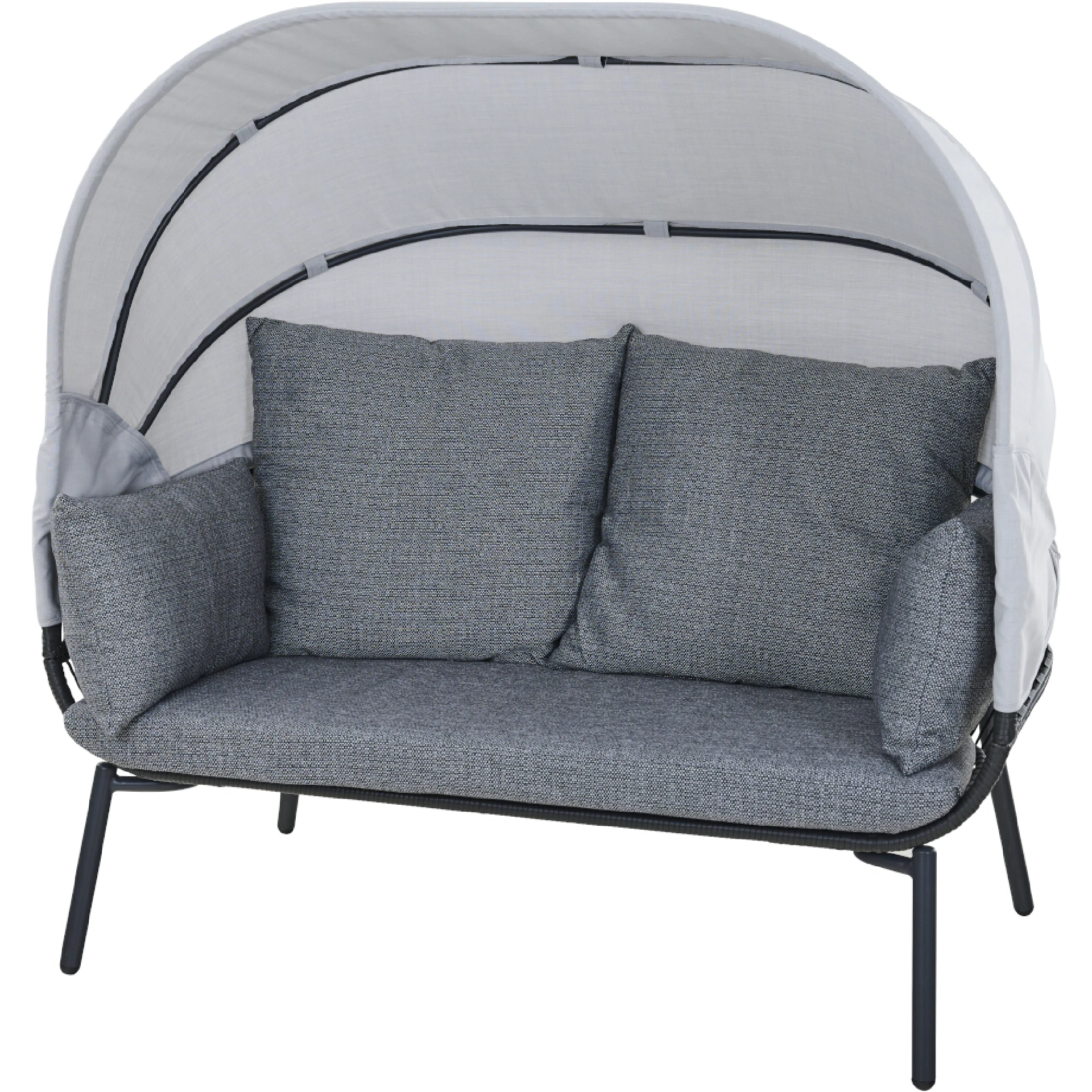 BALI Loungeset | 2er Bank + Fußablage + 2 Tische ...