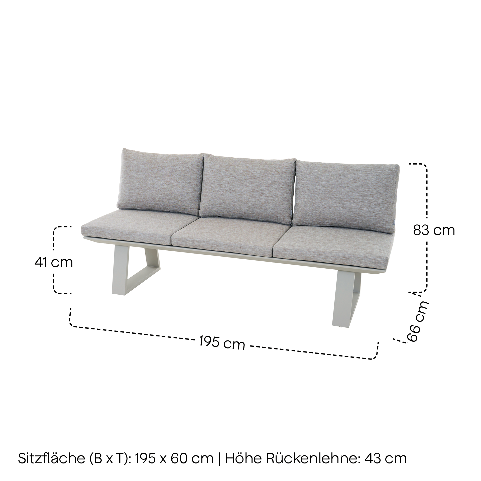 REPTON 3er Dining Bank | mix taupe / seidengrau