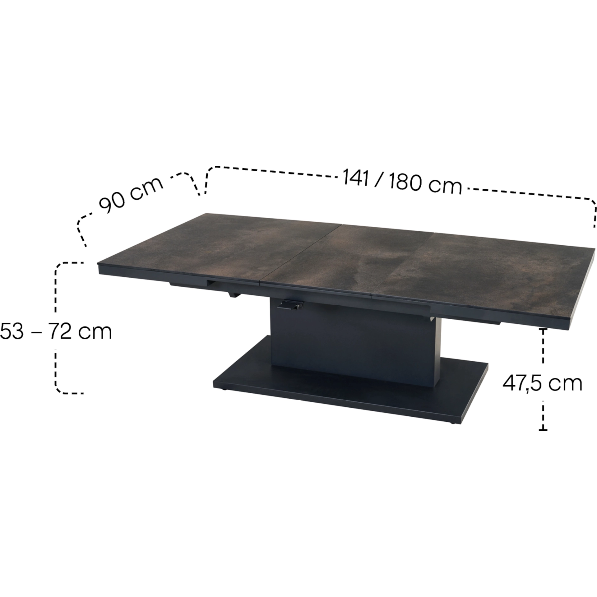 Lifttisch | Talina 140/180x90cm titan | SIENA GARD...