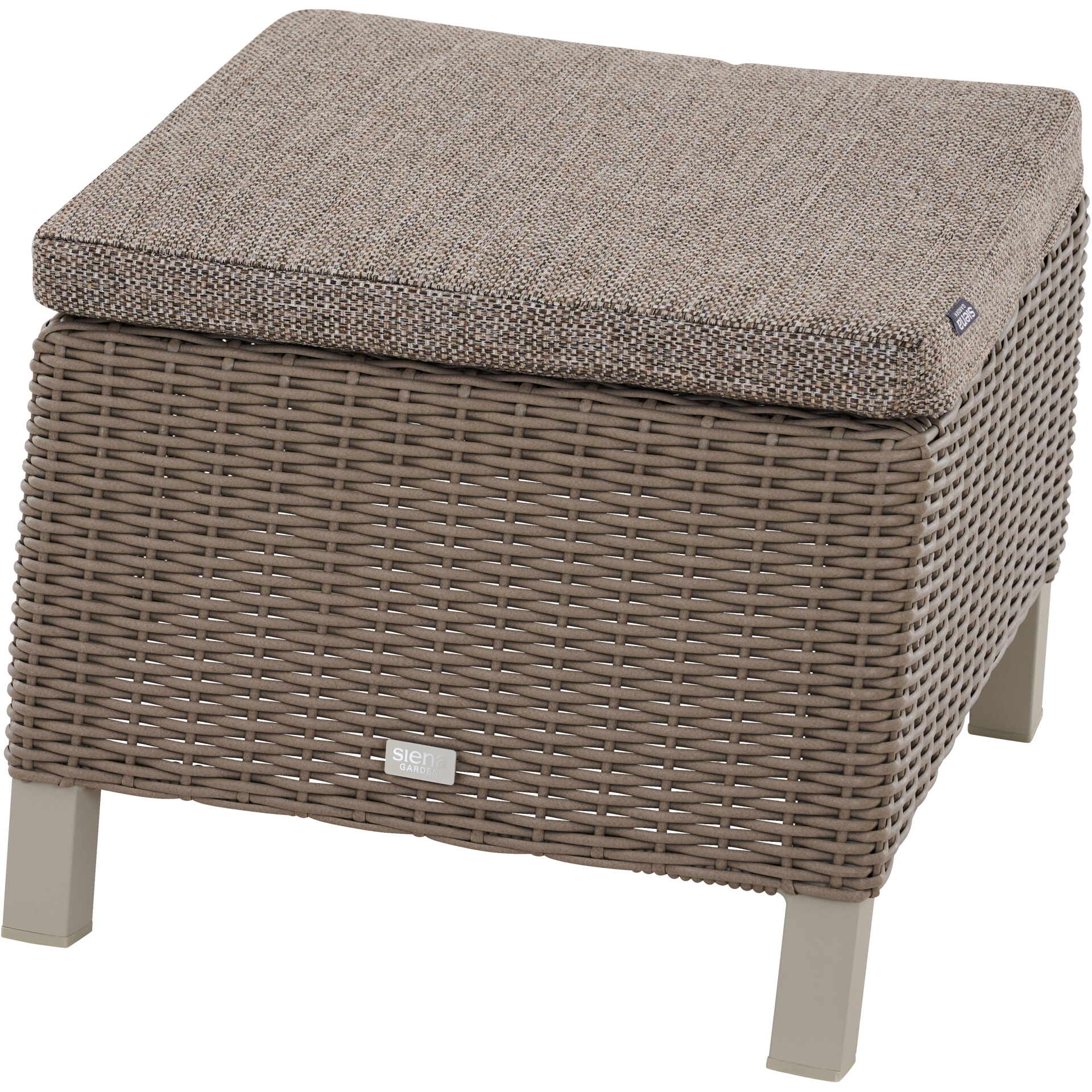 CORIDO Hocker | inkl. Kissen | taupe / seidengrau