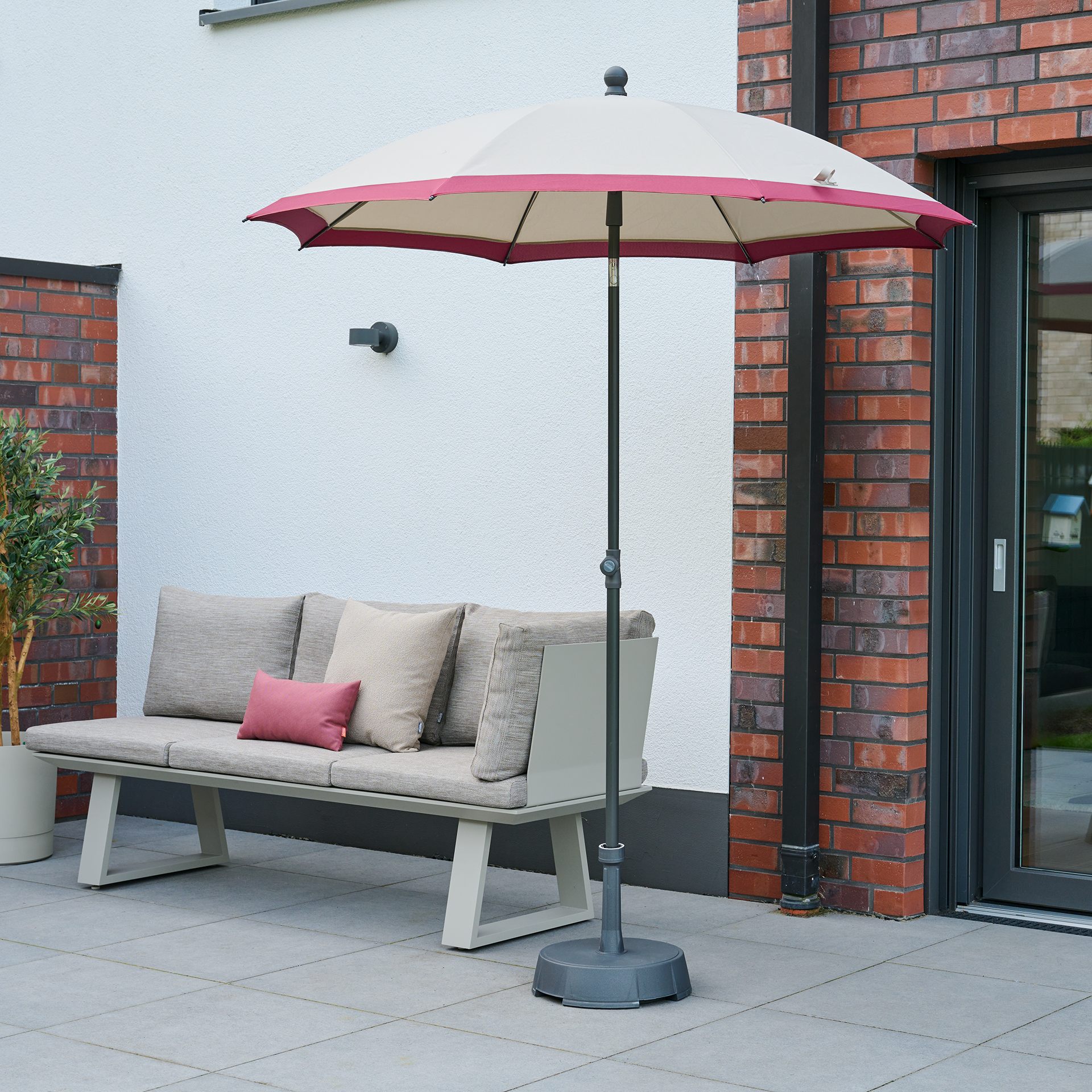 CITY Push Mittelstockschirm | Ø 180 cm | beige-pl...