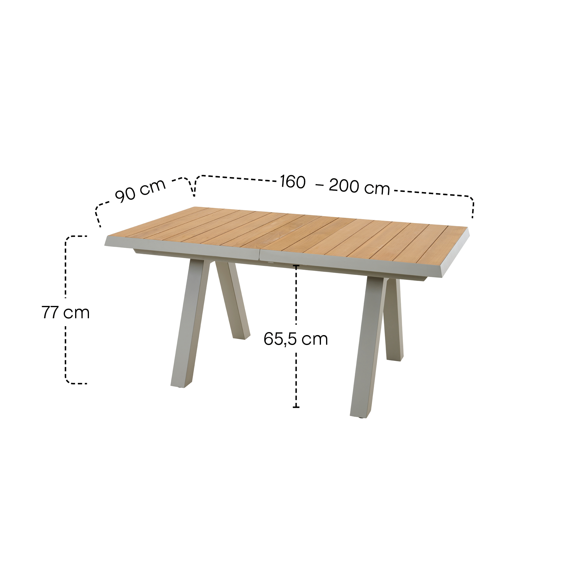 Ausziehtisch TIRANA matt seidengrau / Teak FSC | G...