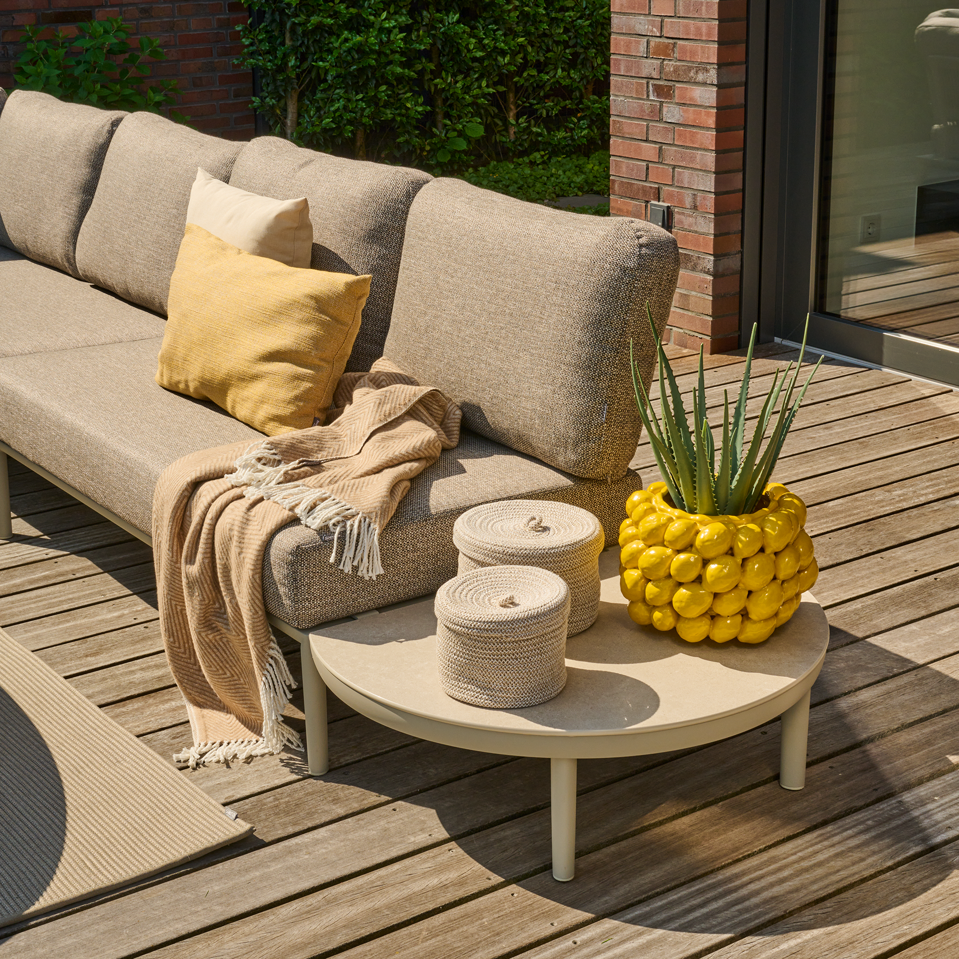 CALDARO Seitentisch | beige / seidengrau