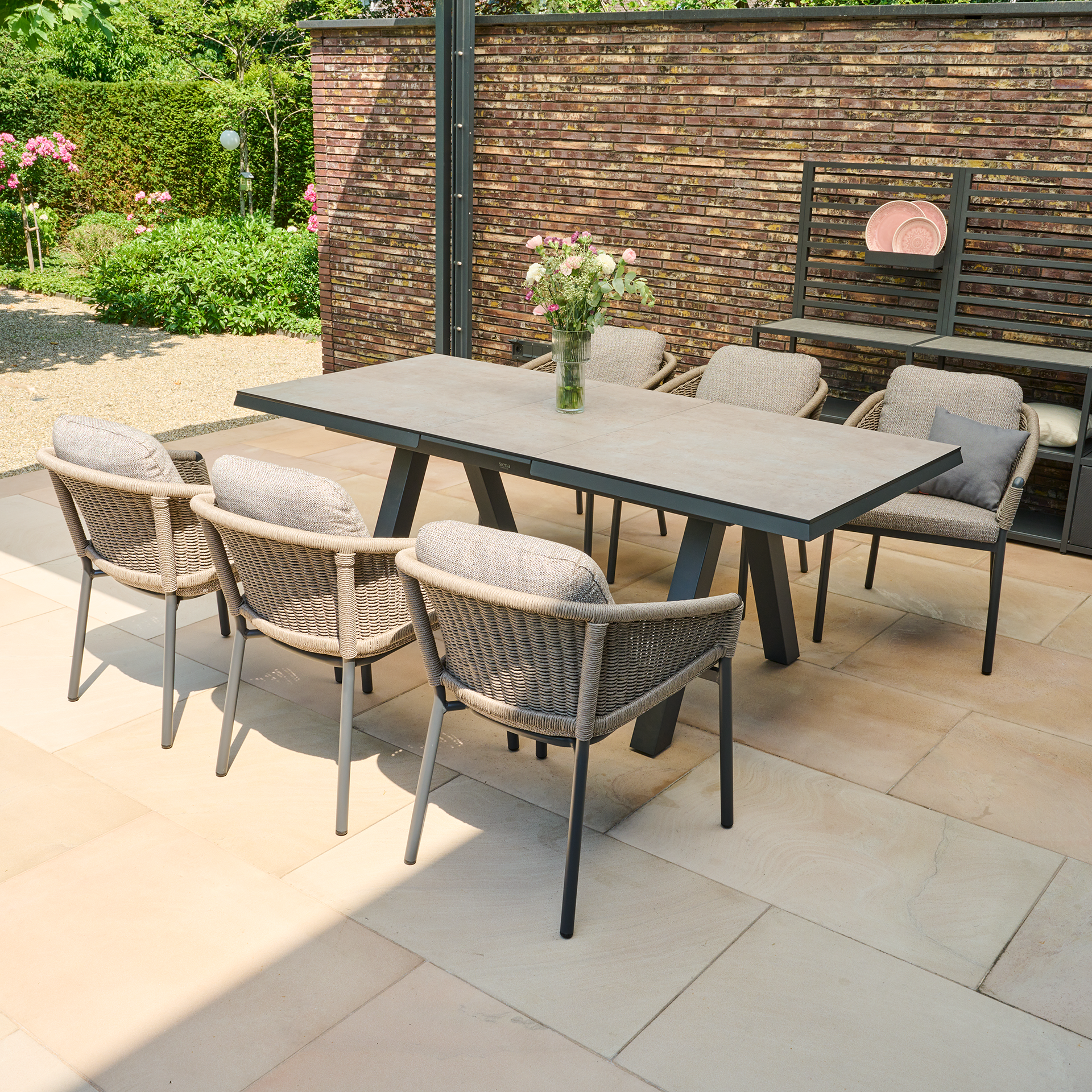 Ausziehtisch TIRANA matt anthrazit / HPL | Gartent...